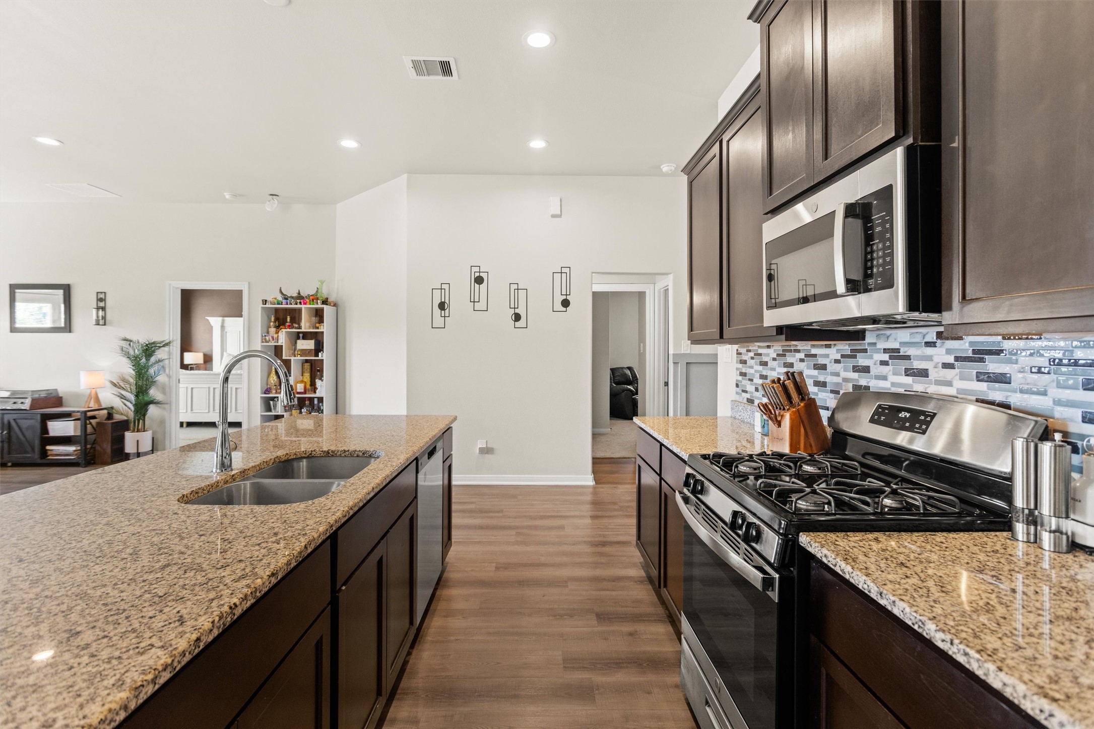 Abundance of cabinetry for storage.