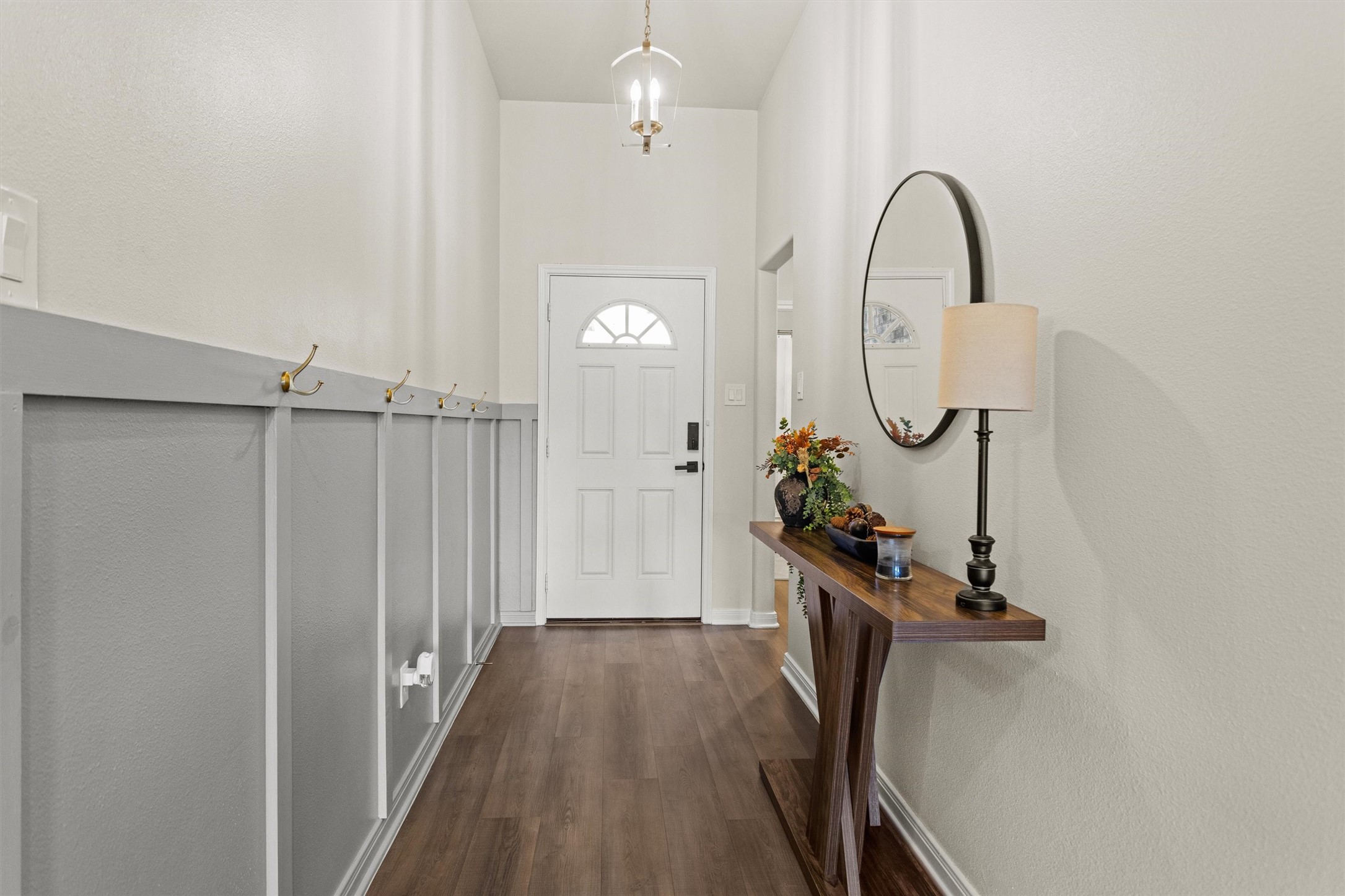 The custom entry way give this home a ton of character.