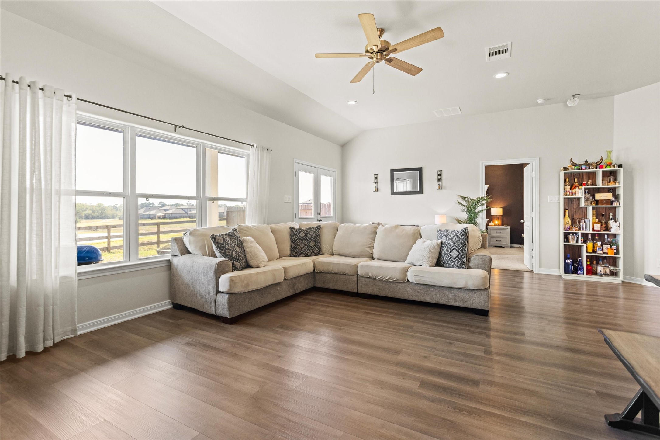 High ceilings throughout.