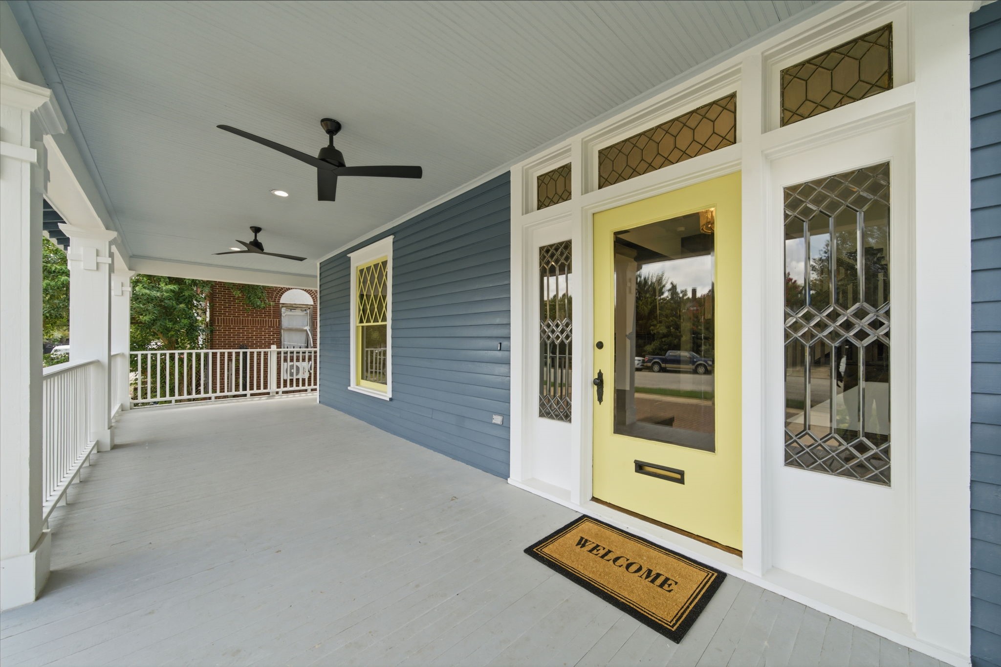 The front porch includes over 400sqft and plenty of fans to help with the Texas heat.