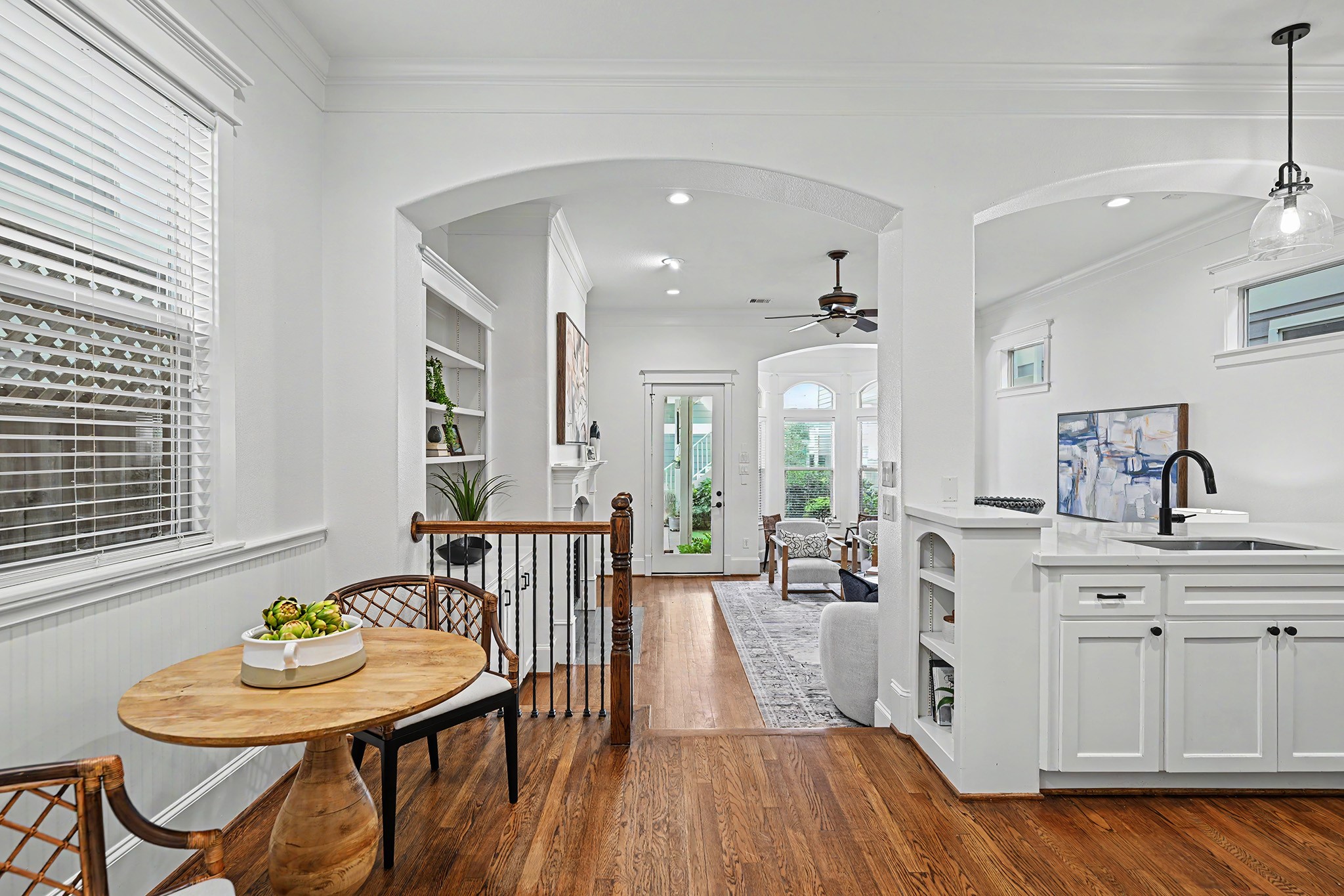 Kitchen and breakfast room overlook the family room.