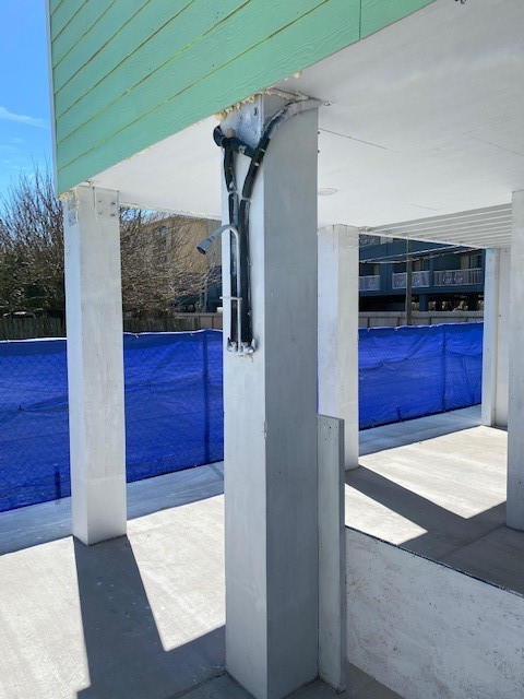 Outside shower for the duplex.