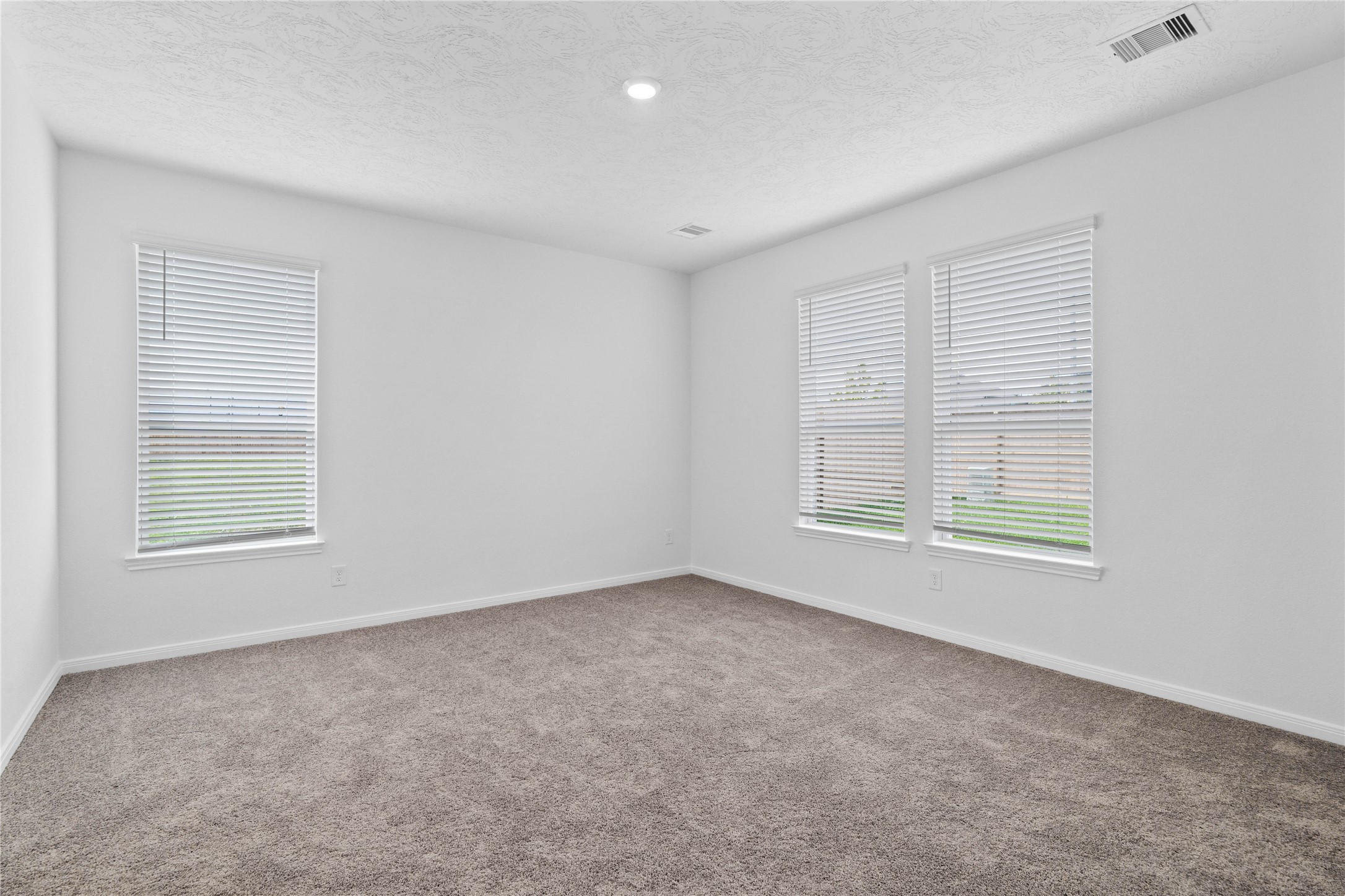 Relax and recharge in this stunning primary suite! This expansive room offers plush carpeting, neutral-toned walls, high ceilings, and large windowsperfect for unwinding after a long day.