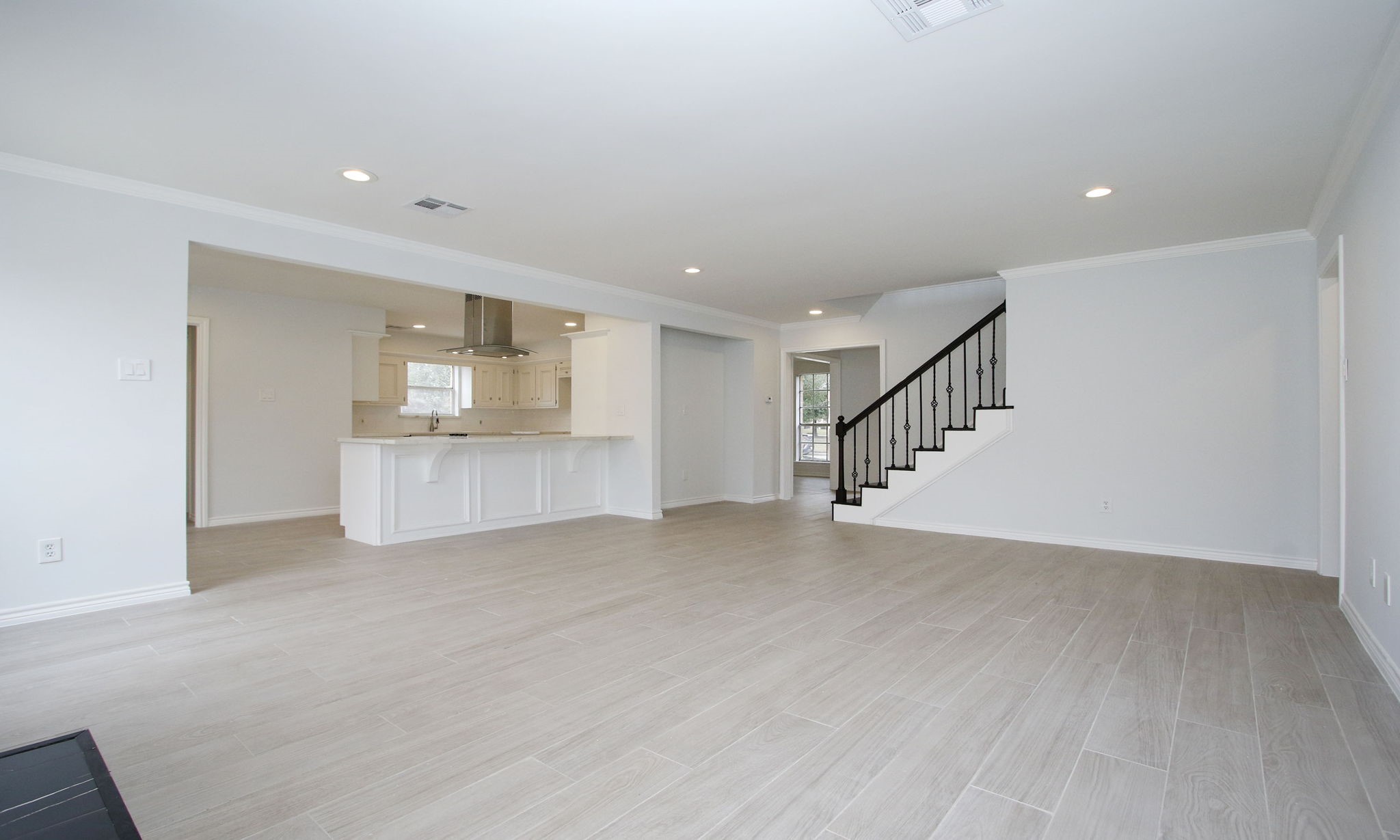 Open concept kitchen and living room