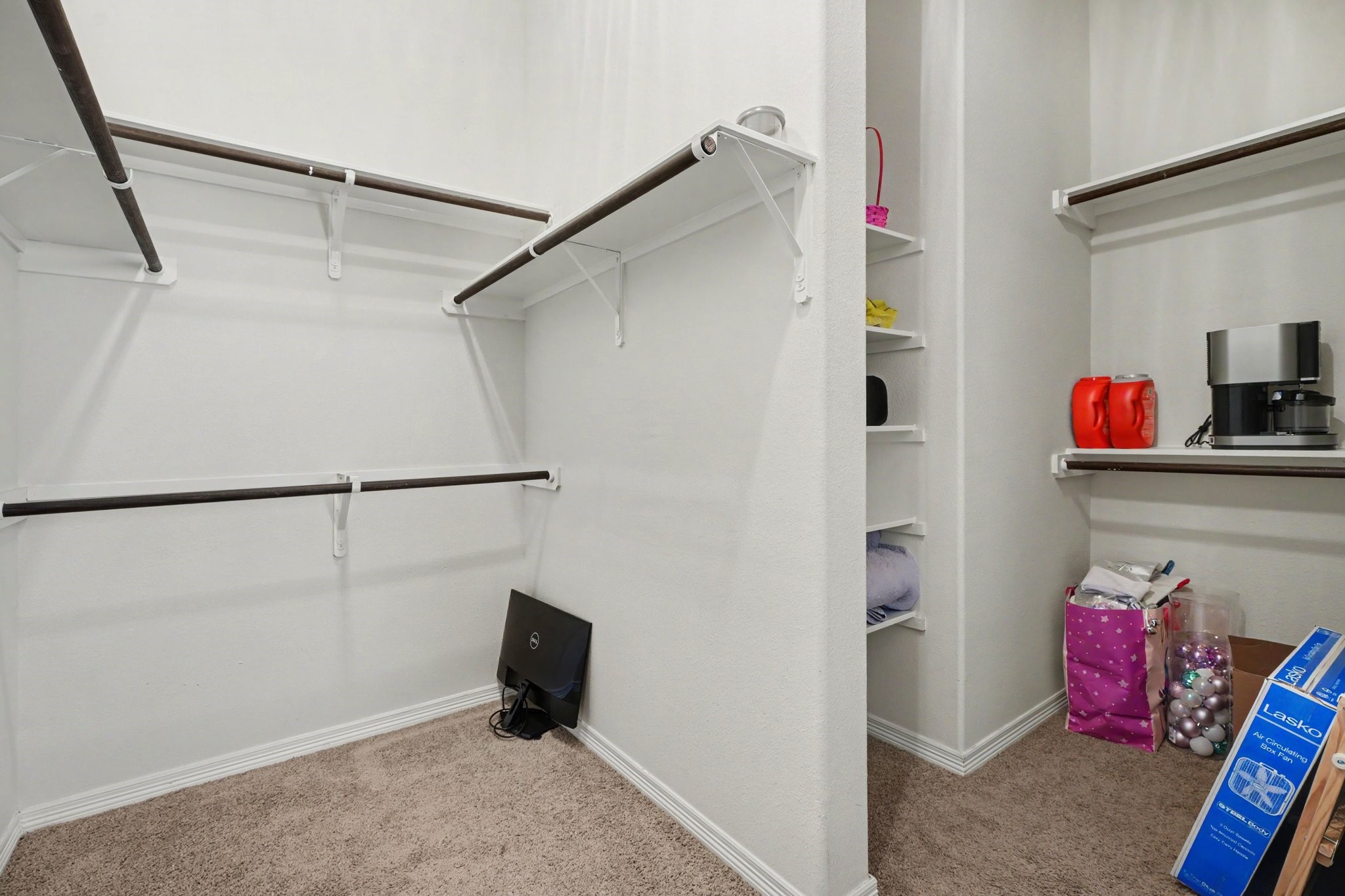 Giant master closet. Perfect for extra storage.