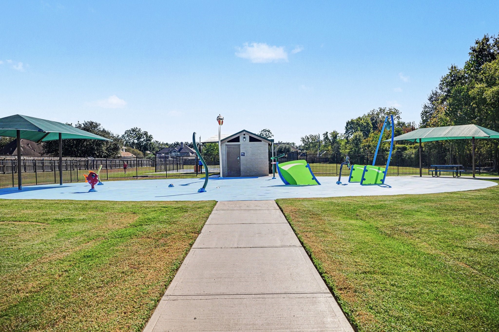 Splash pad & play ground located across the