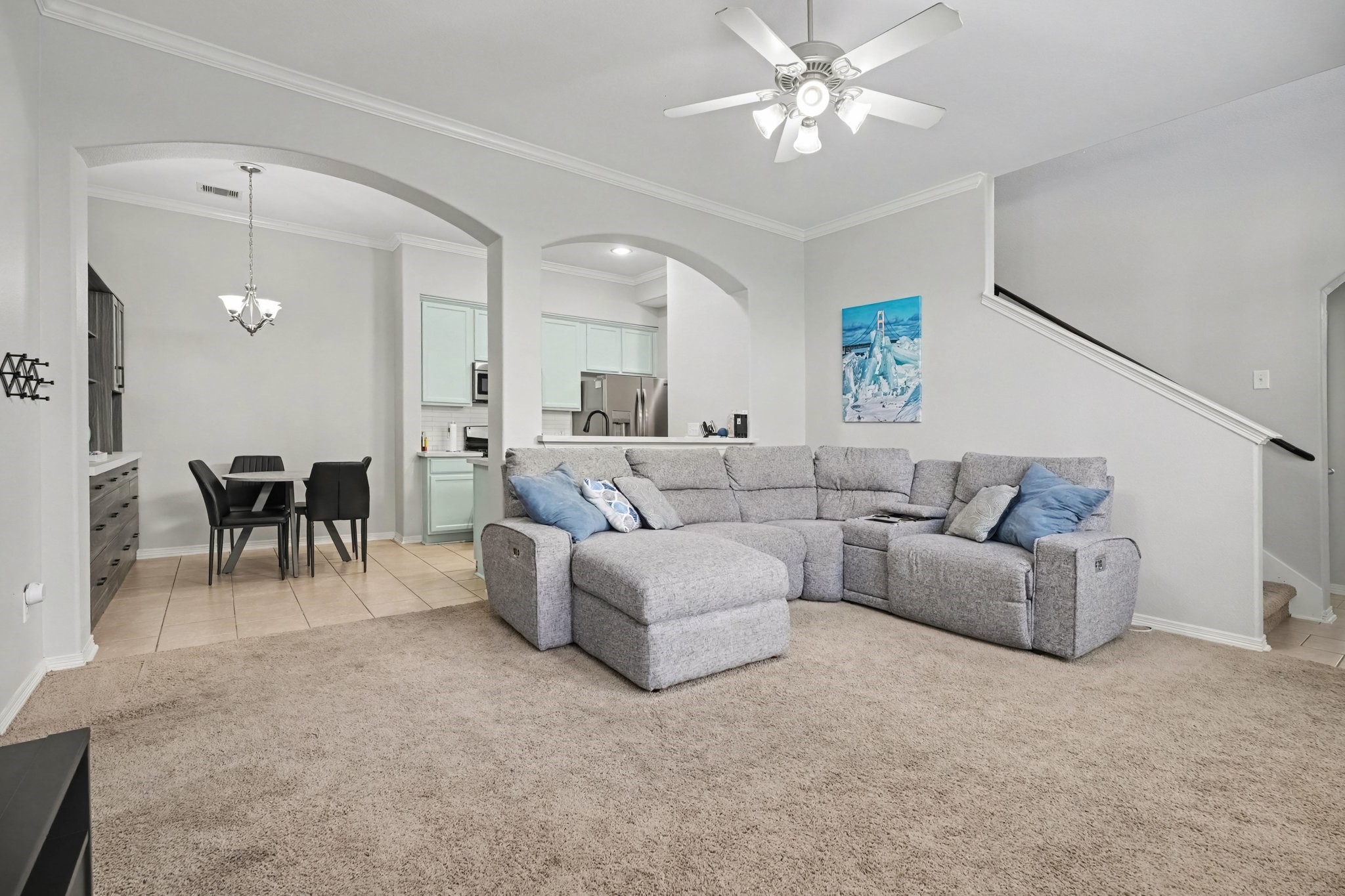 Living room. Interior has been recently repainted giving it a warm and inviting feel.