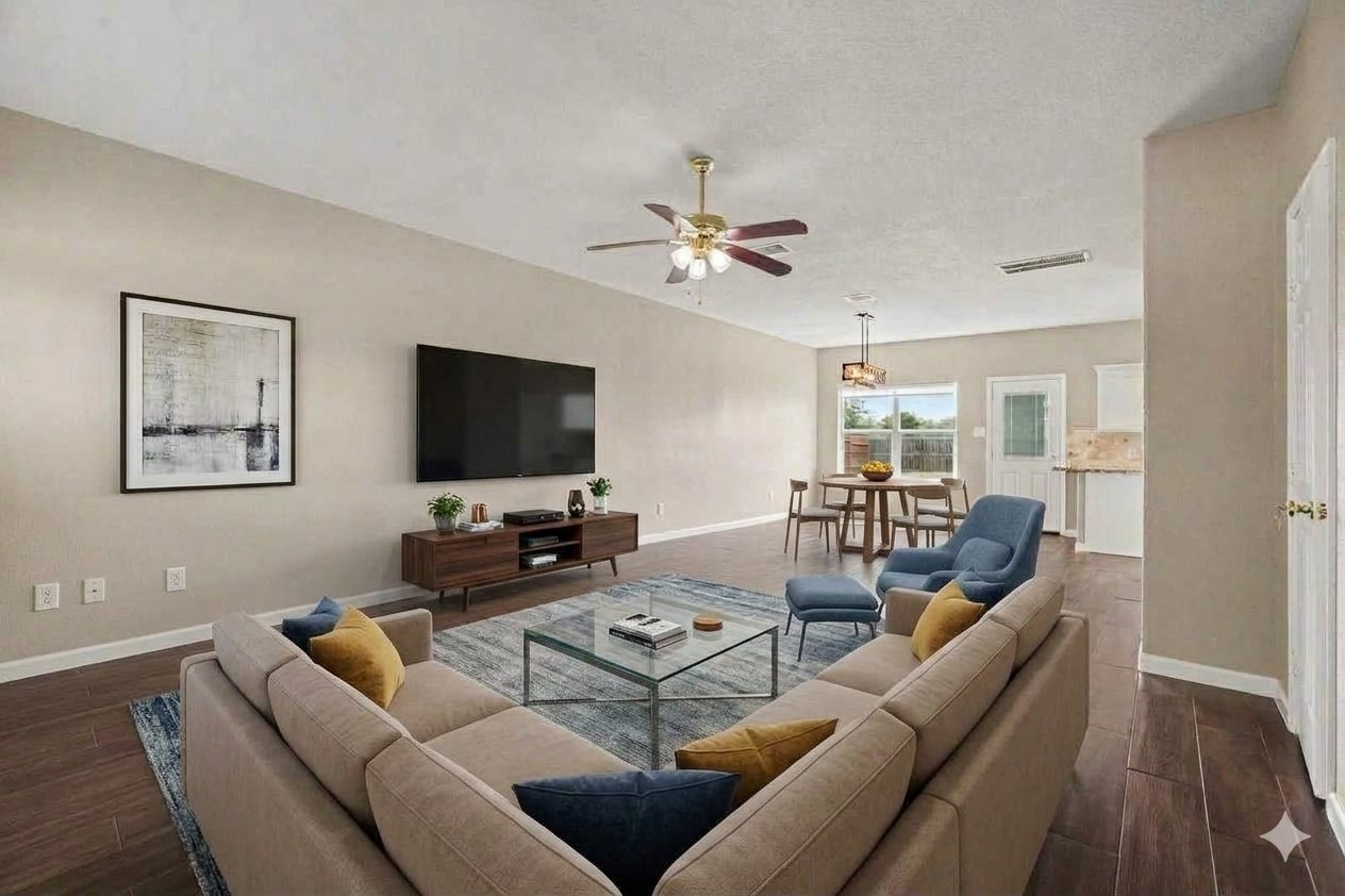 Living room with AI Staging