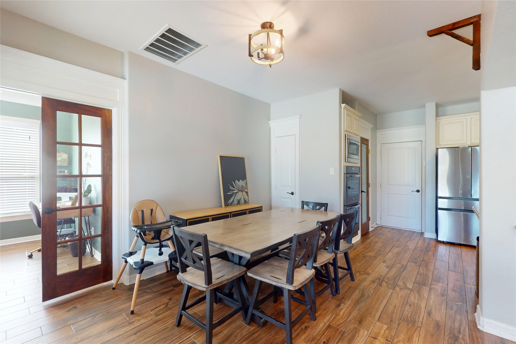 Breakfast area off the kitchen with door to the back yard