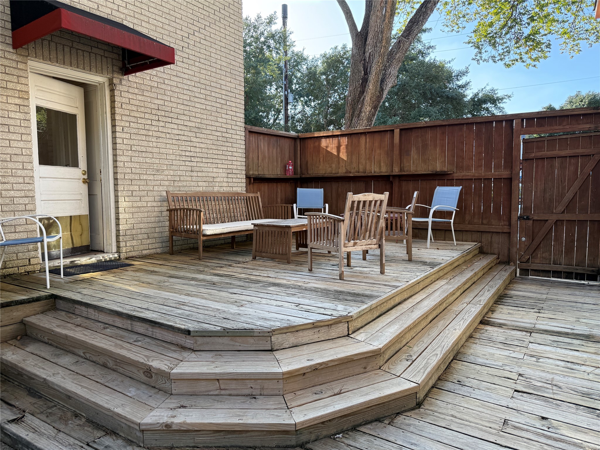 Enjoy the community decked patio.