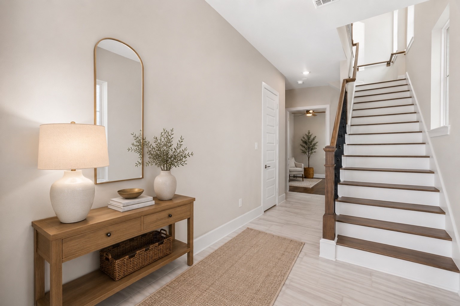 Welcoming entry foyer with contemporary finishes providing a bright introduction to the home's thoughtful floor plan.