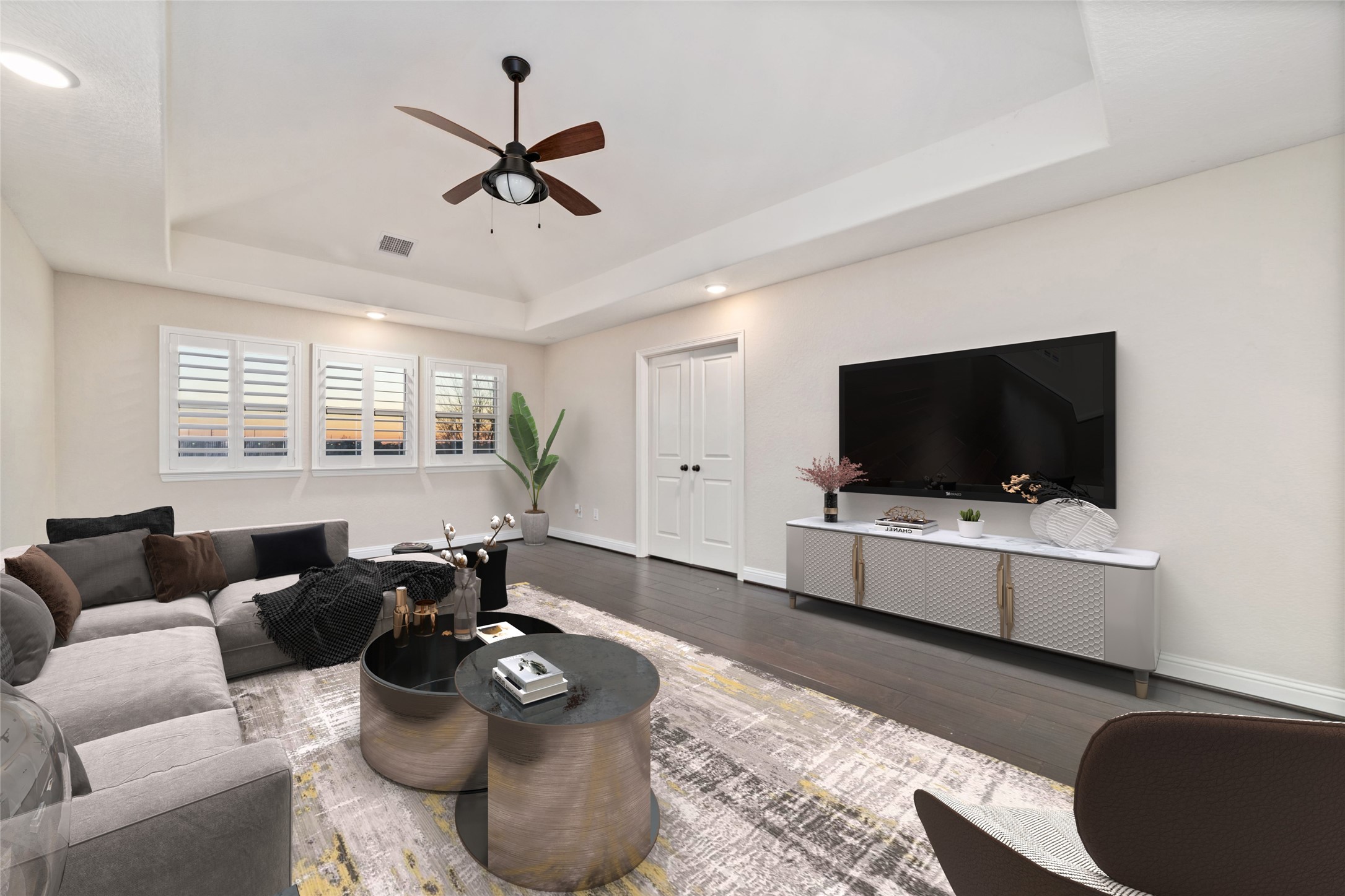 virtual staged upstairs game room