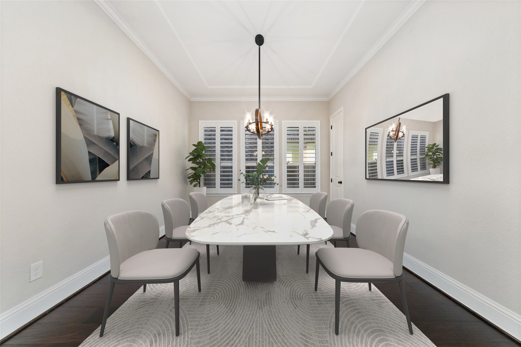 virtual staged dining room