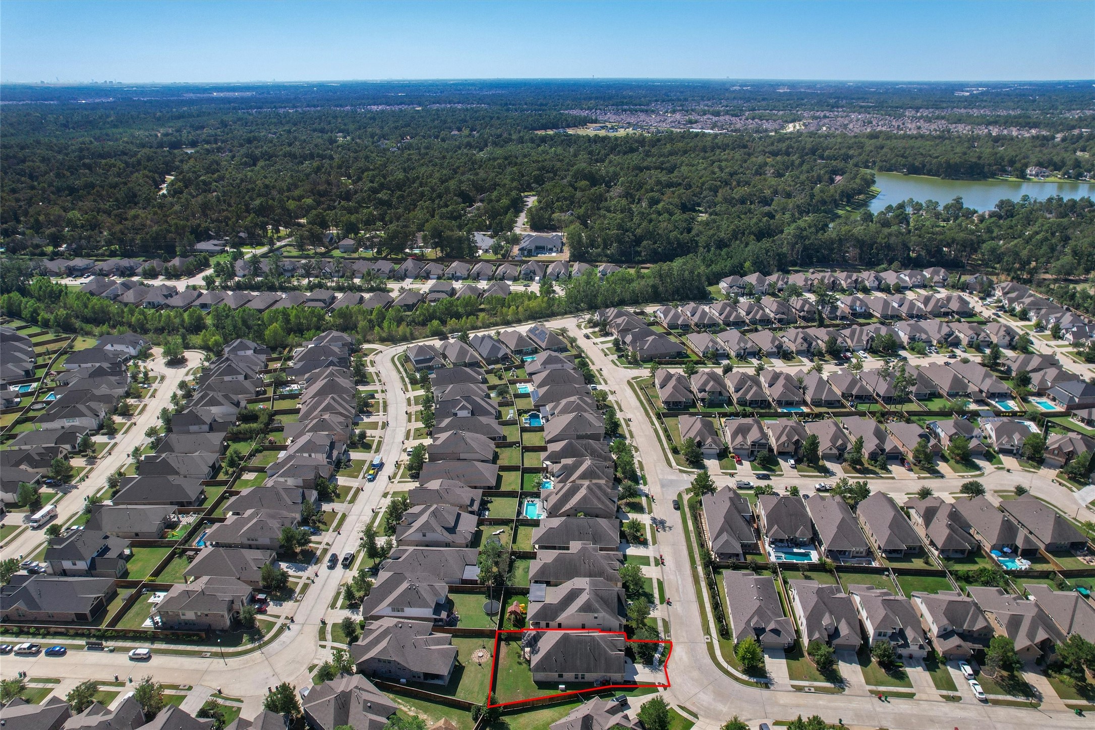 Aerial view of the subdivision