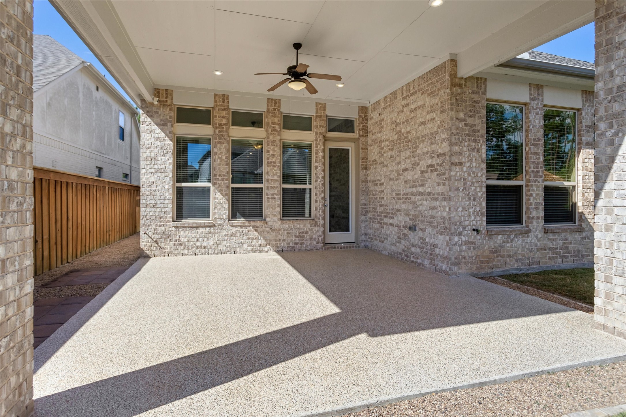 Patio included recessed lighting and ceiling fan. The gas stub is ideal for the grill