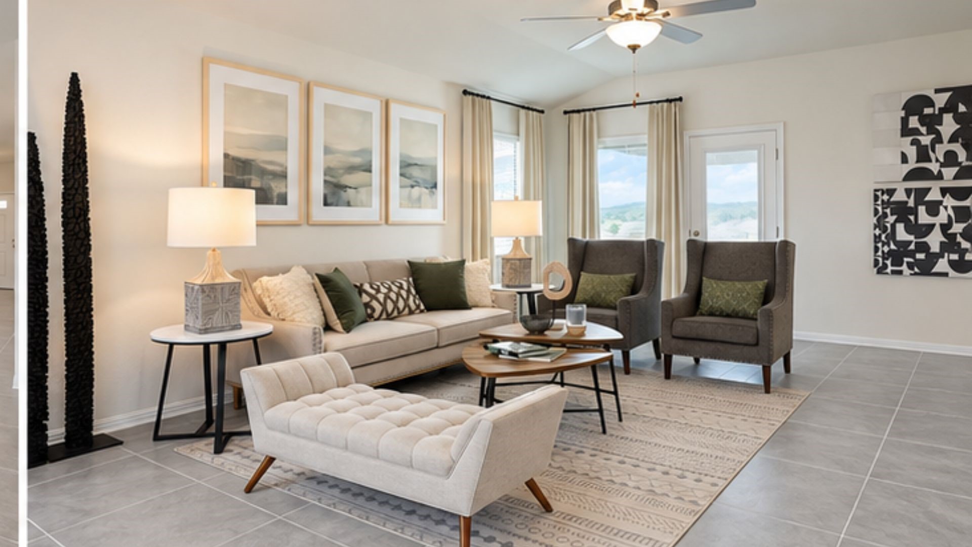 Virtual Picture of furniture in the Family Room Area
