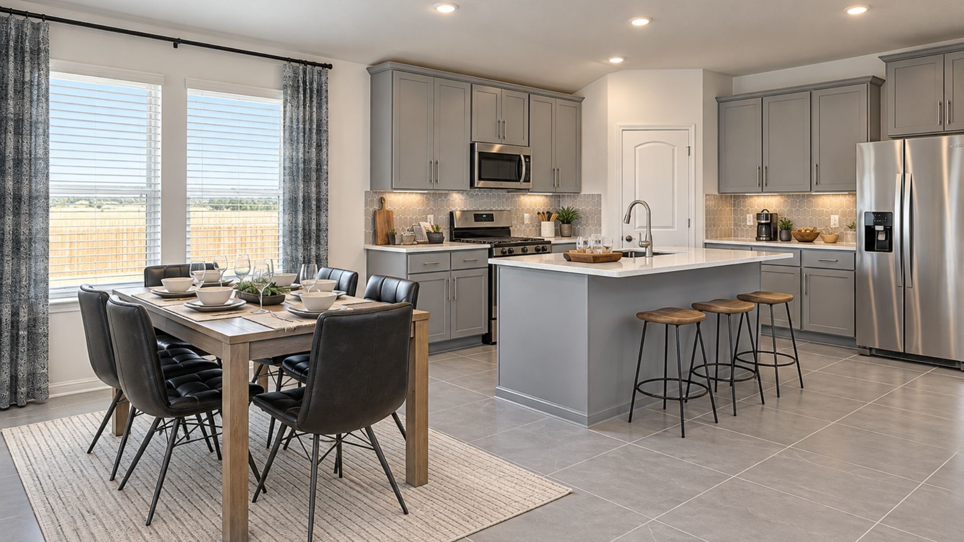 Virtual Picture of furniture in the Kitchen and Dining area. Virtual Picture of furniture in the Kitchen and Dining area.