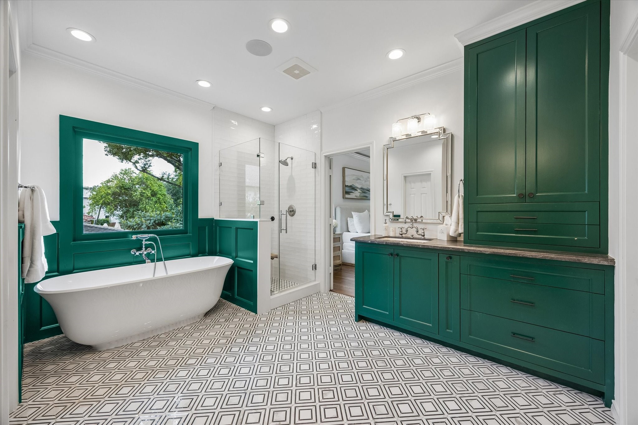 The remodeled Primary Bath is dreamy.