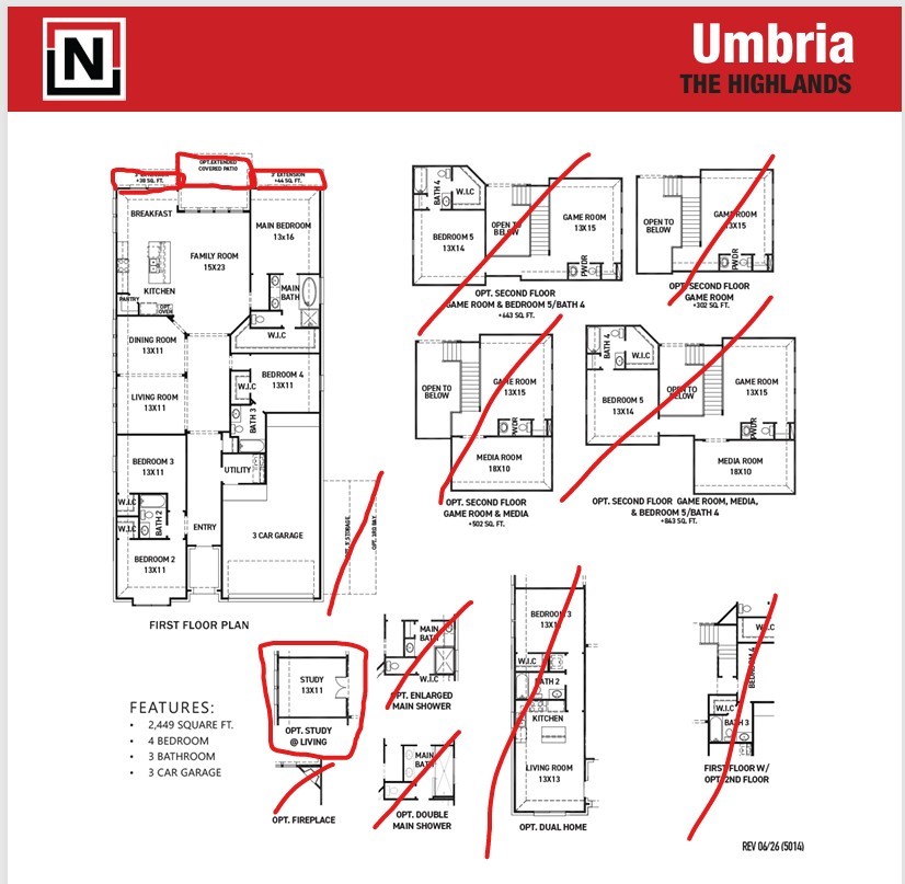 Floor Plan w/ Added Structural Options
