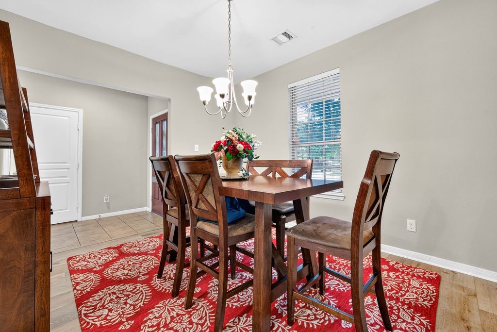 dining room view with window