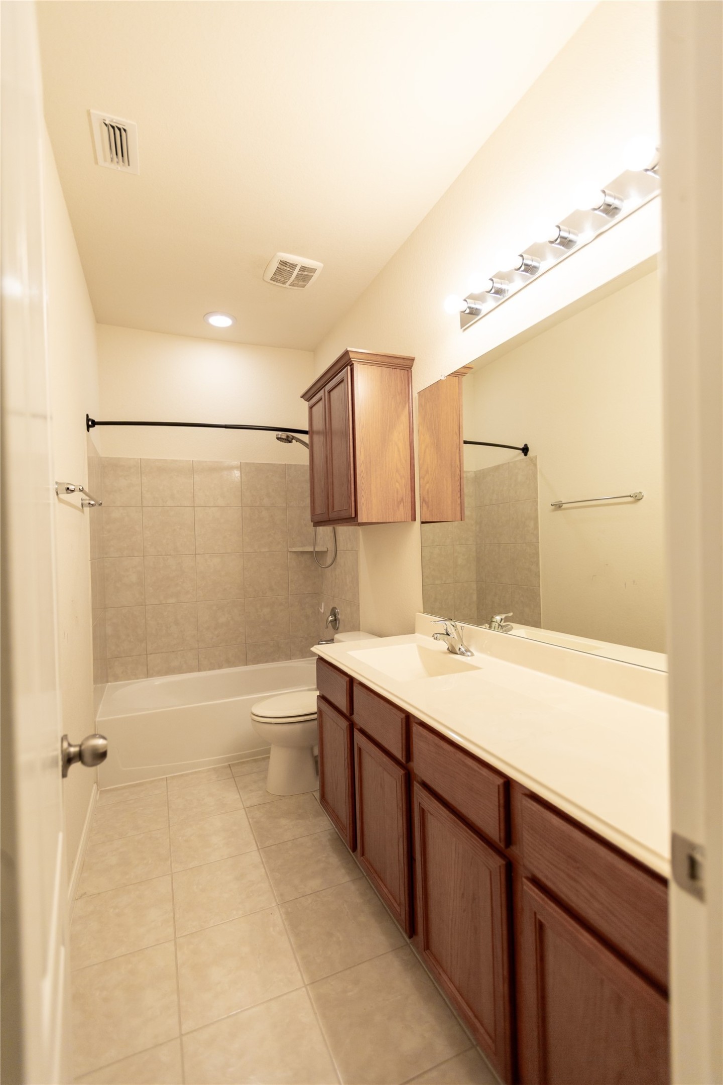 Full bathroom upstairs next to independent bedroom