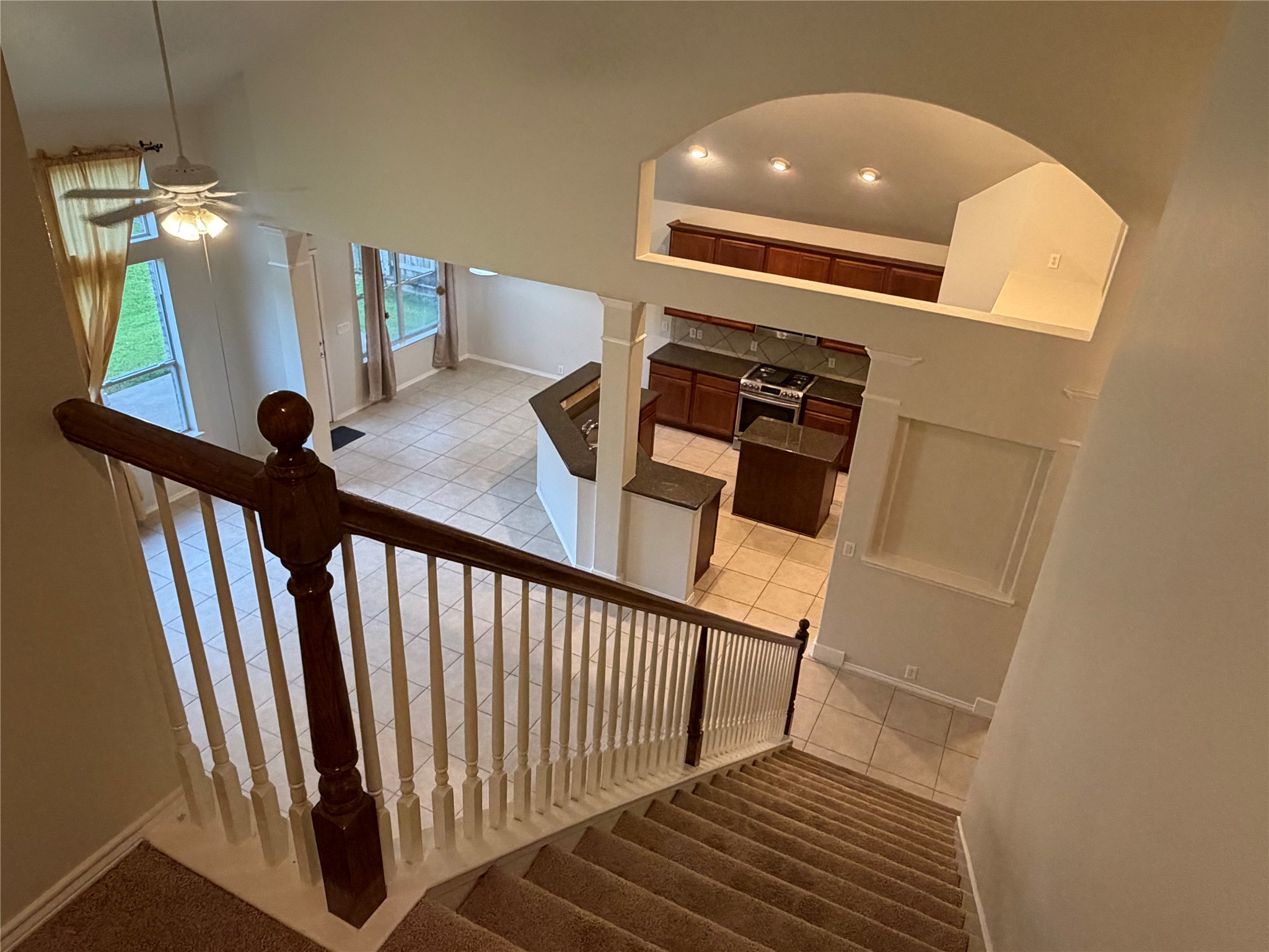 2nd floor view from top of staircase.