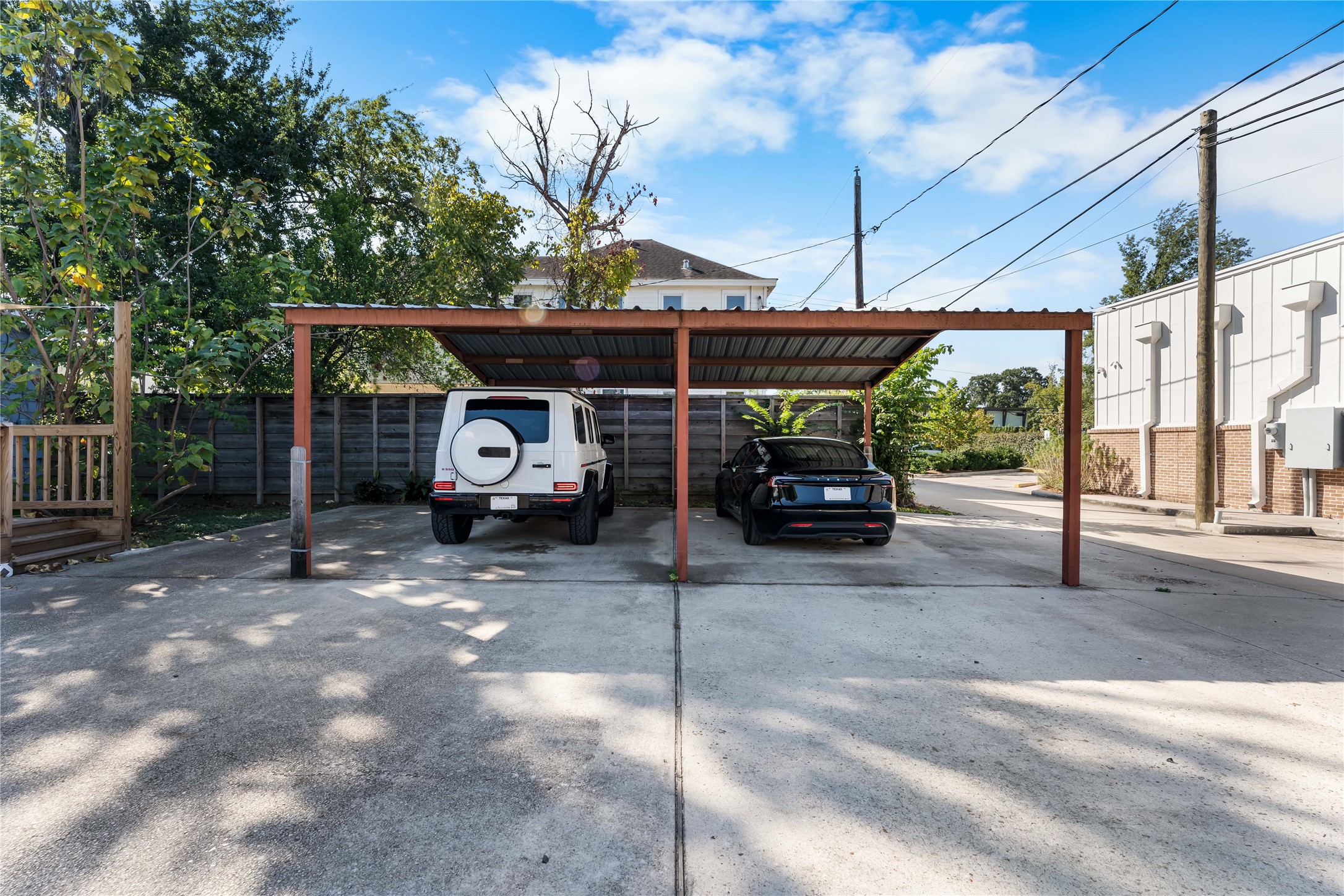 Expansive paved areas provide valuable on-site parking options.