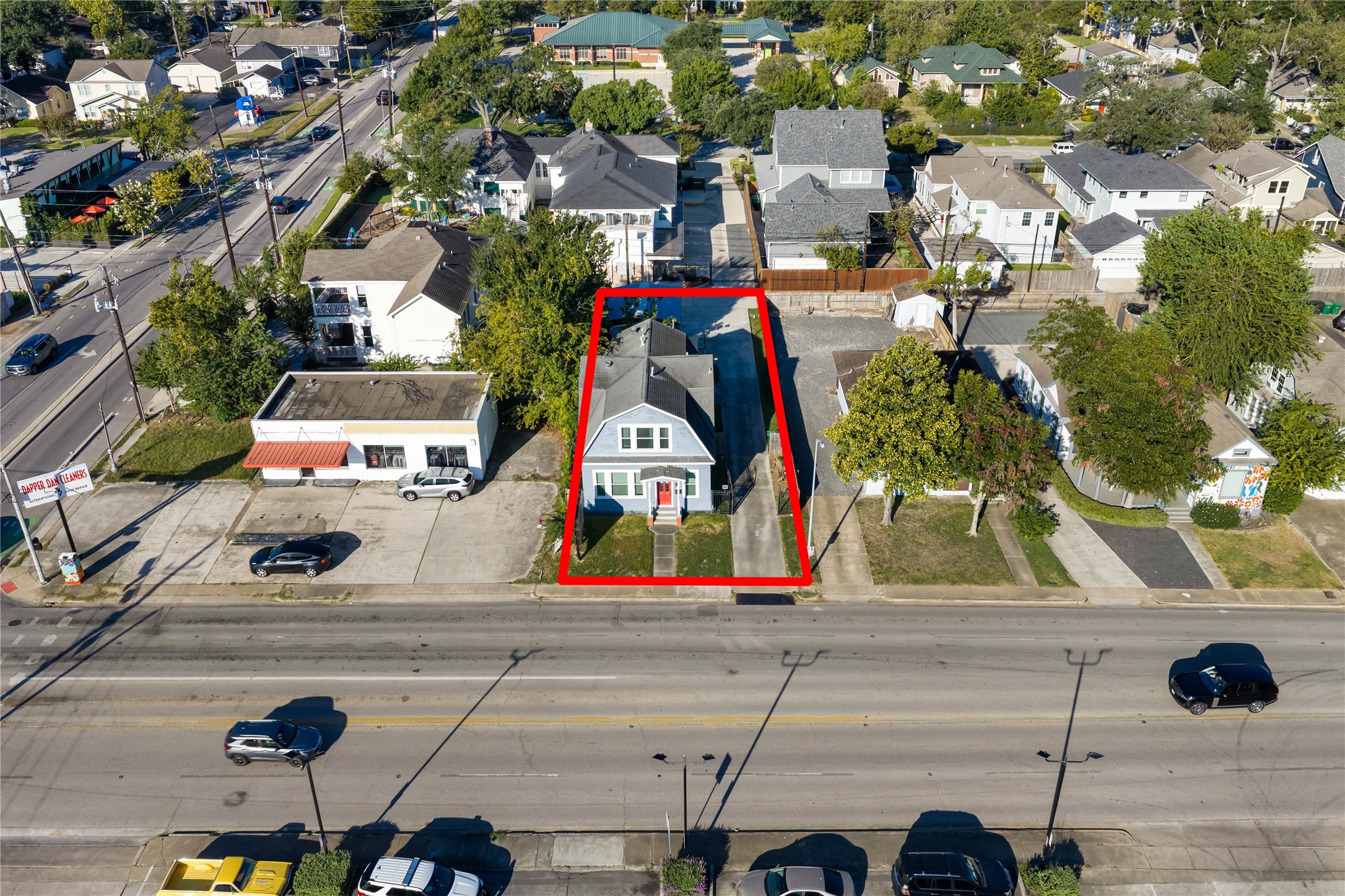 Prime Yale Street frontage in the heart of Houston Heights, offering excellent visibility and convenient access for clients and employees.