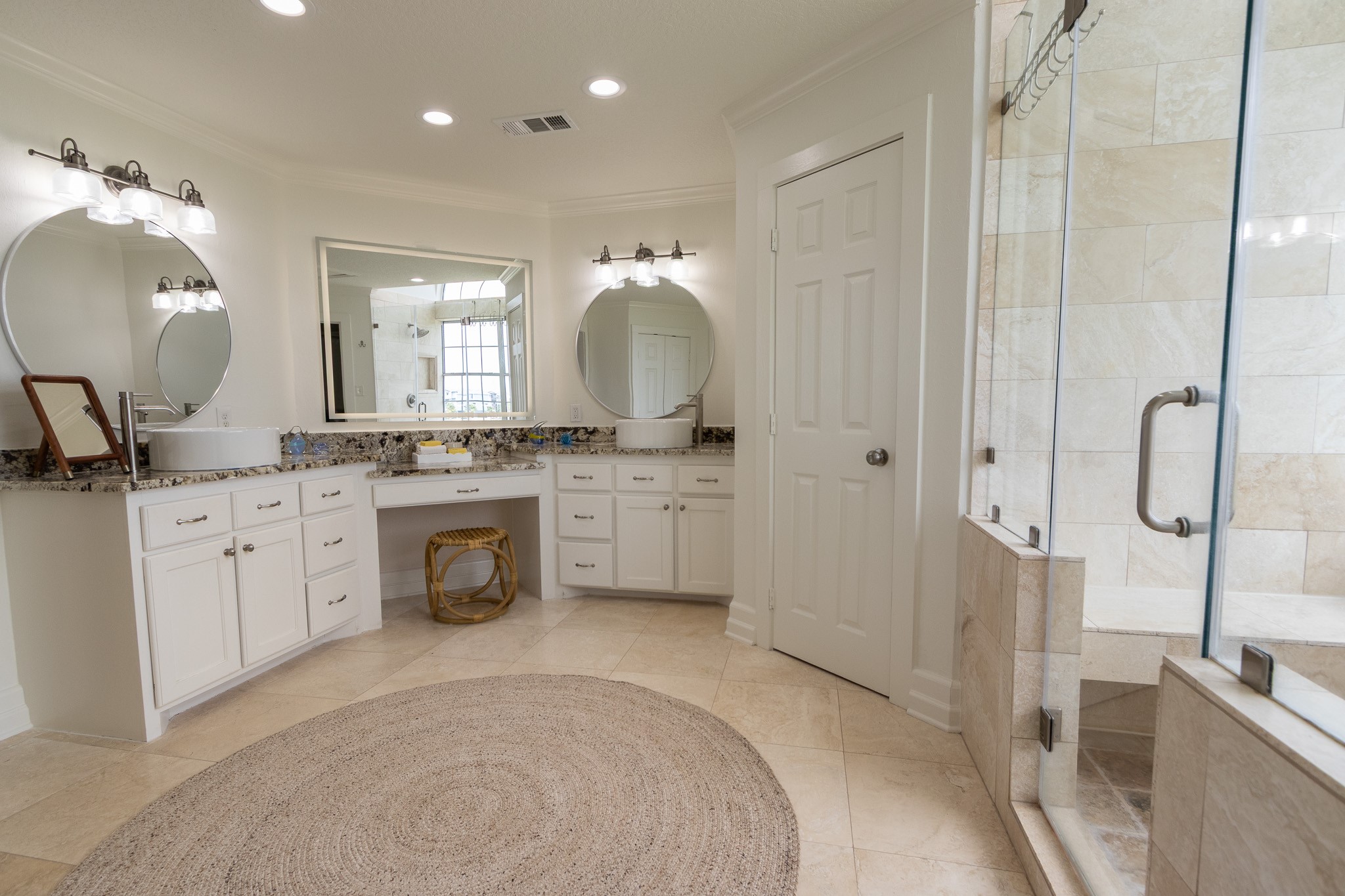 Primary bathroom - recently updated with new sinks and mirrors