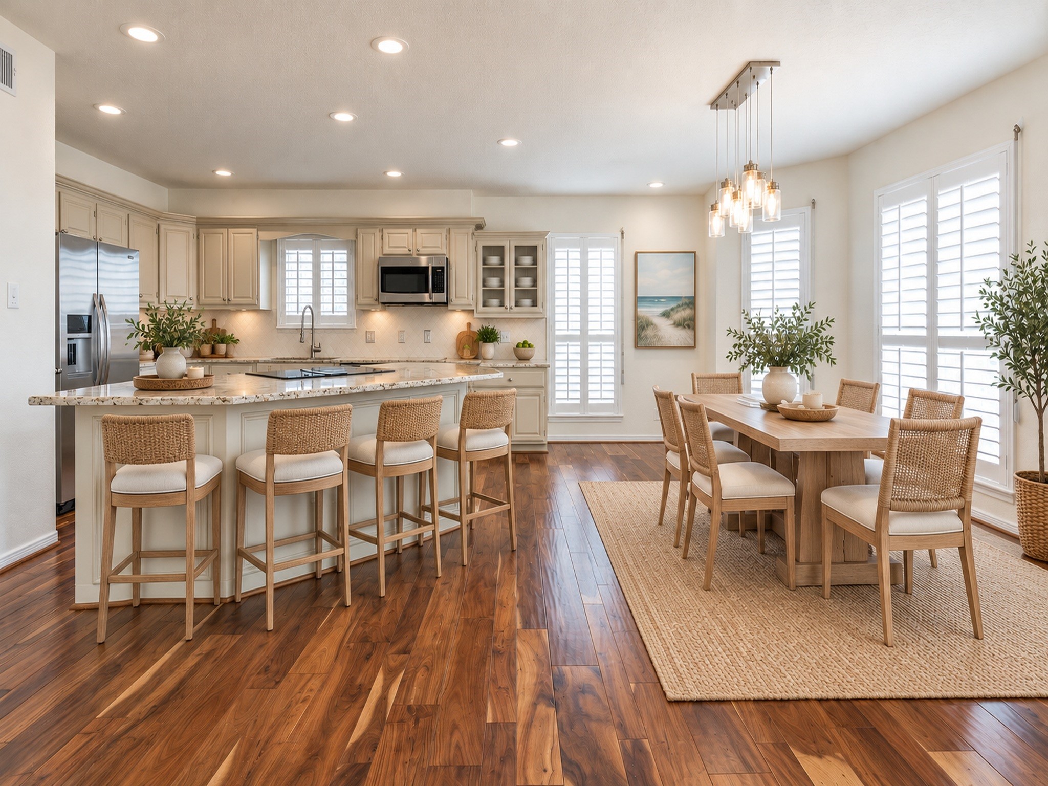 Virtually staged with coastal decor