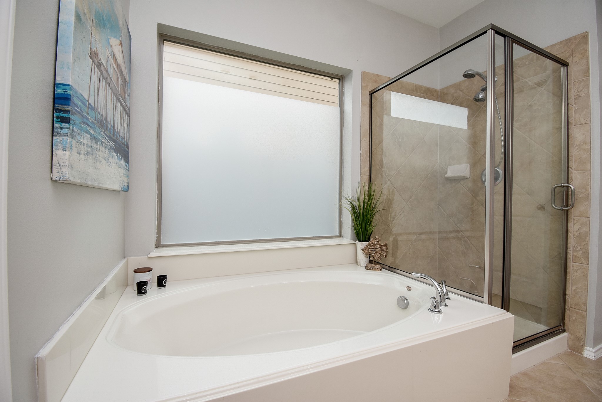 Soak the stress away in this oversized garden tub!
