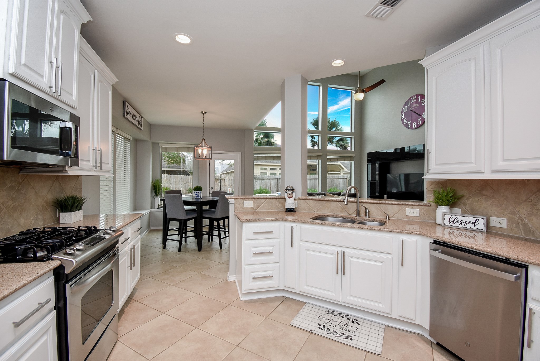 A chef's dream! The kitchen is open to the family room!
