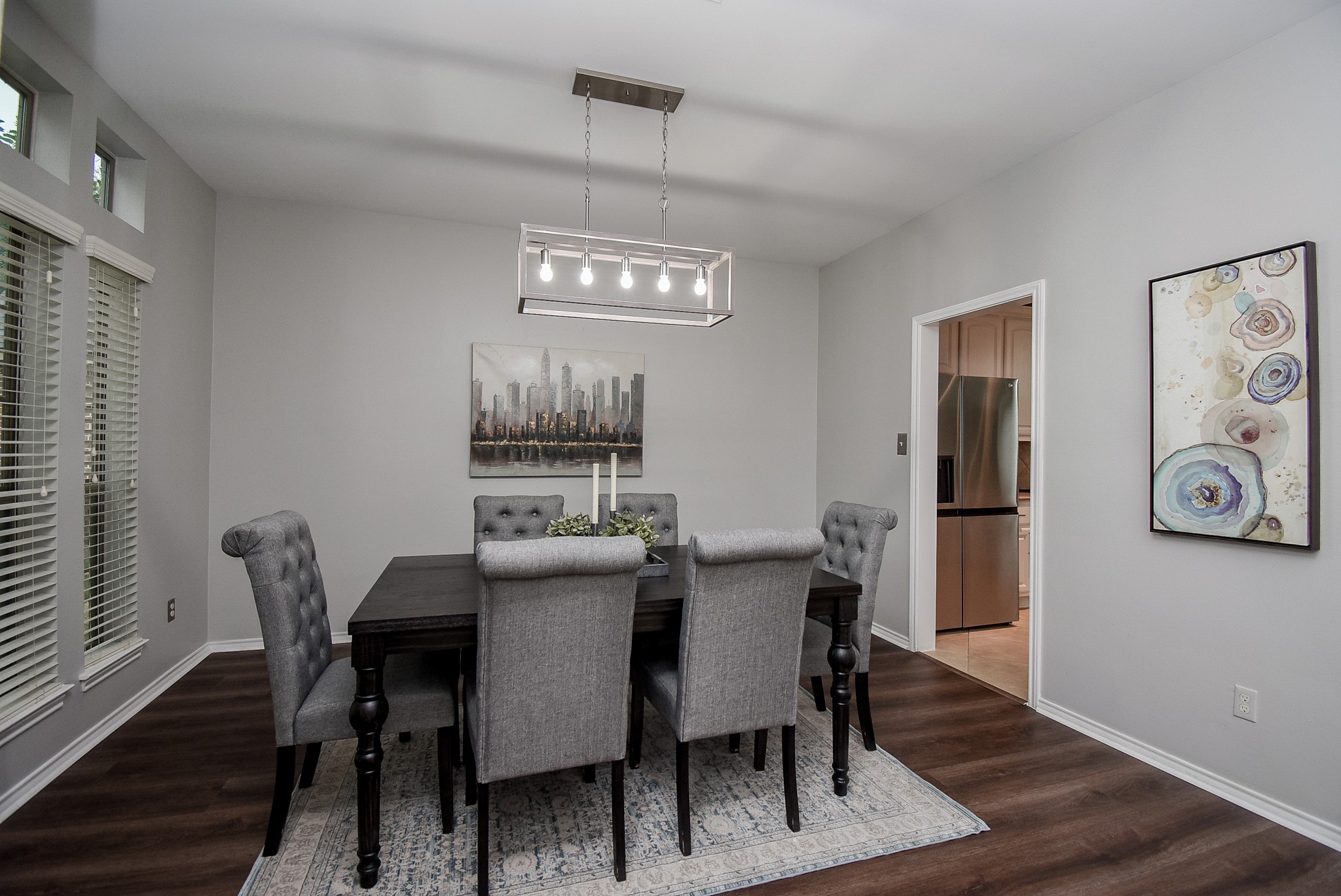 Updated chandelier and fresh paint!