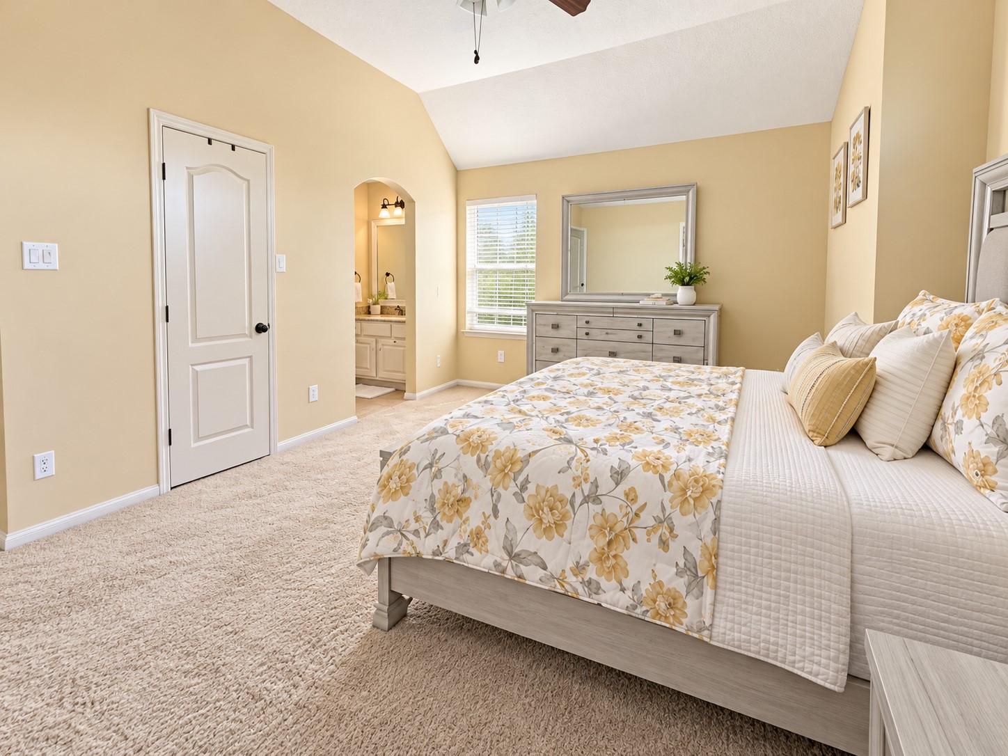 . Beautiful upstairs  secondary bedroom featuring neutral finishes, ceiling fan, and spacious layout.