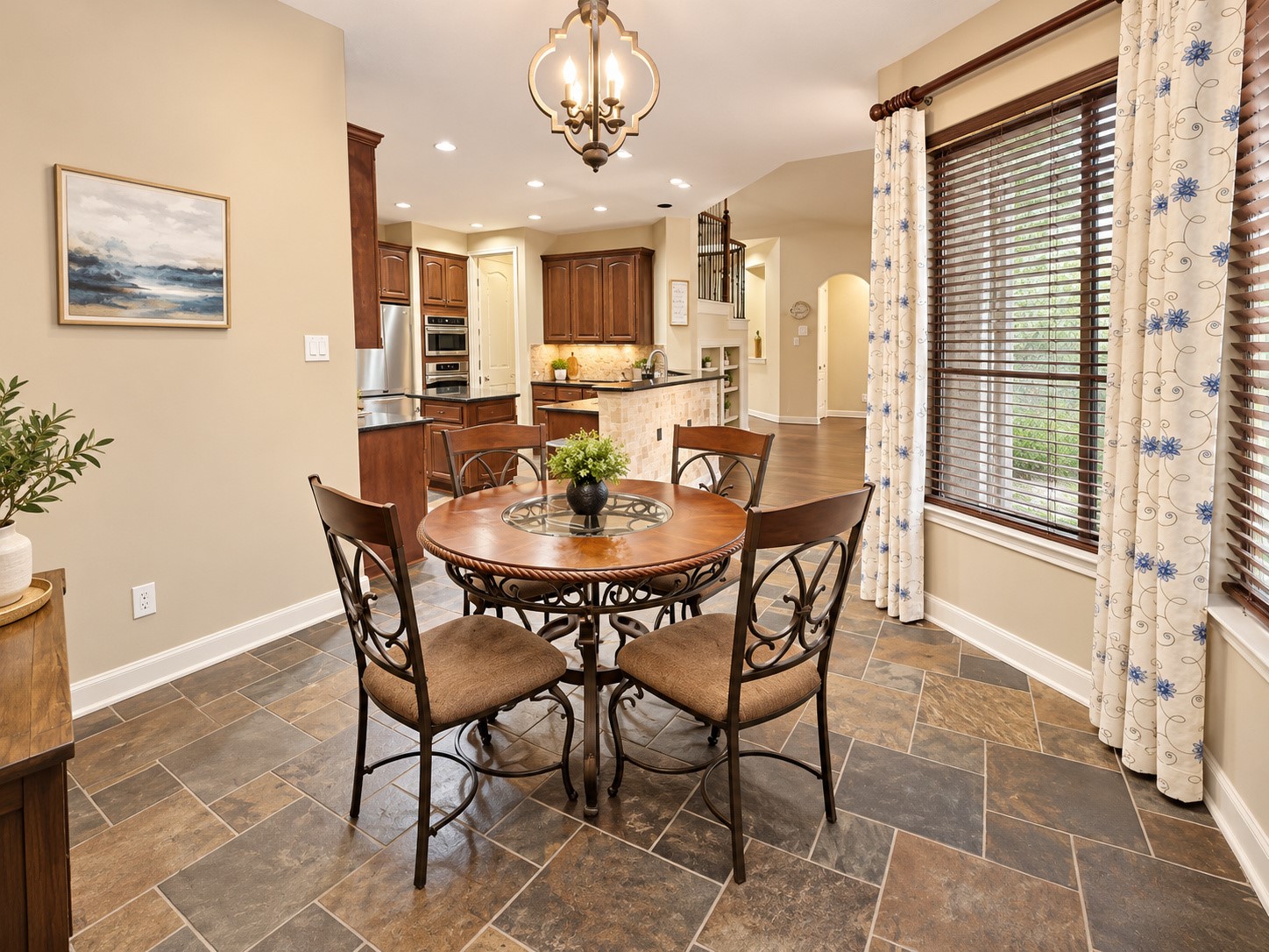 Charming breakfast area offers a comfortable setting for everyday meals and casual gatherings.