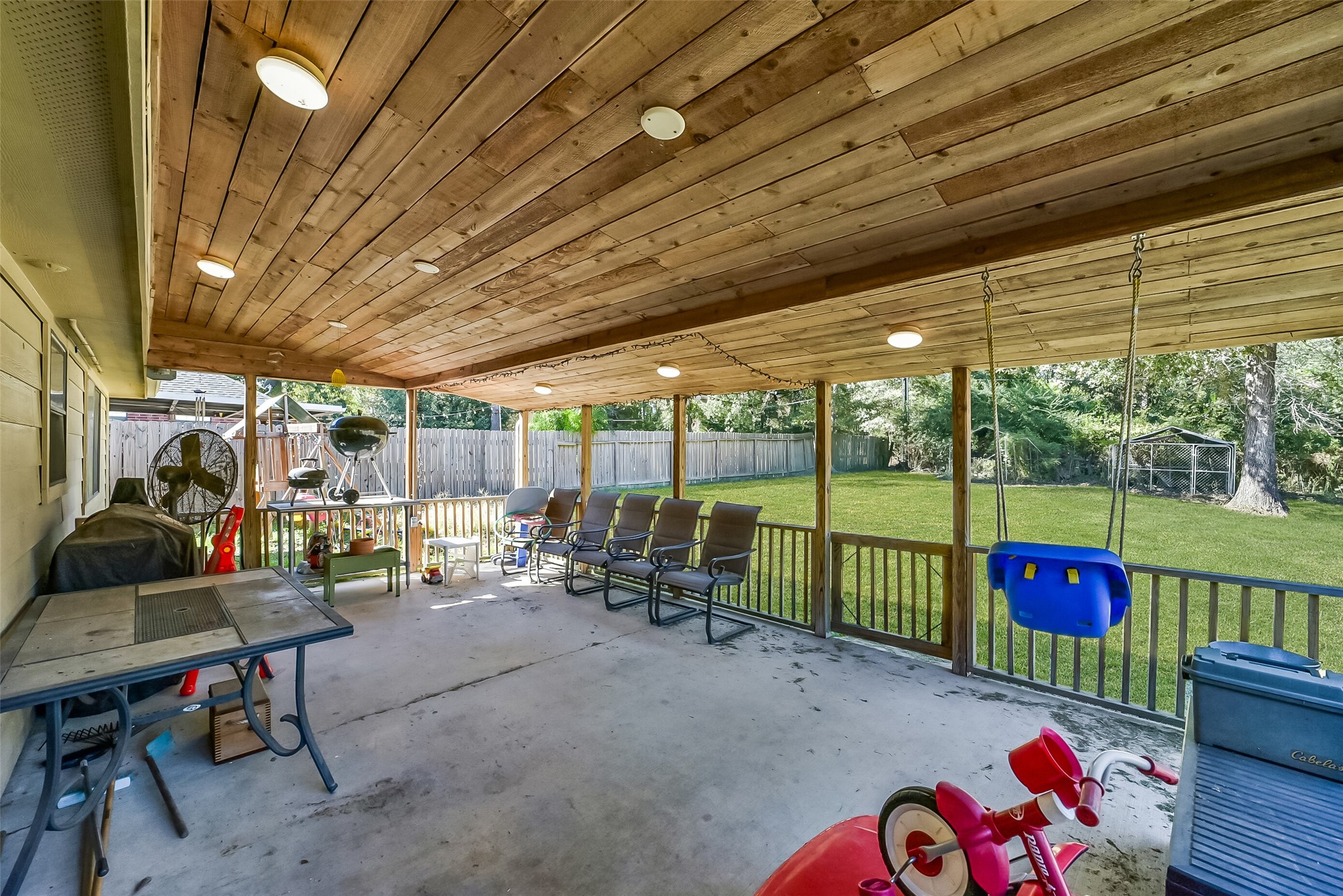 Large covered patio.