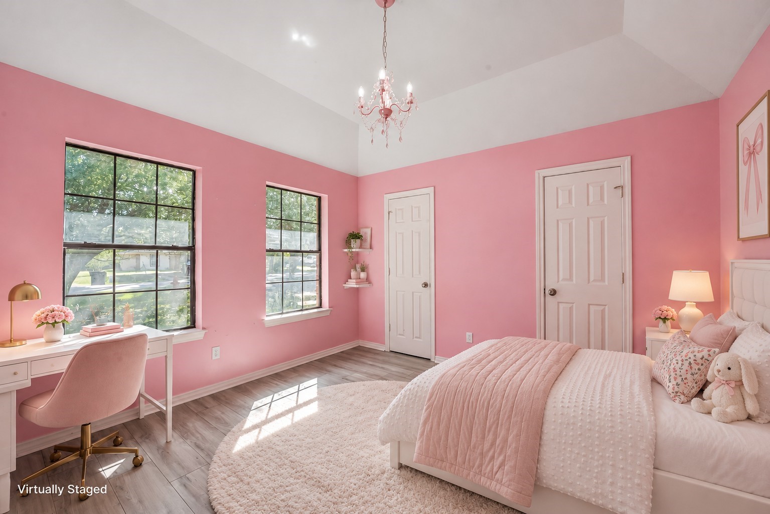 Secondary bedroom.  This picture is virtually staged.