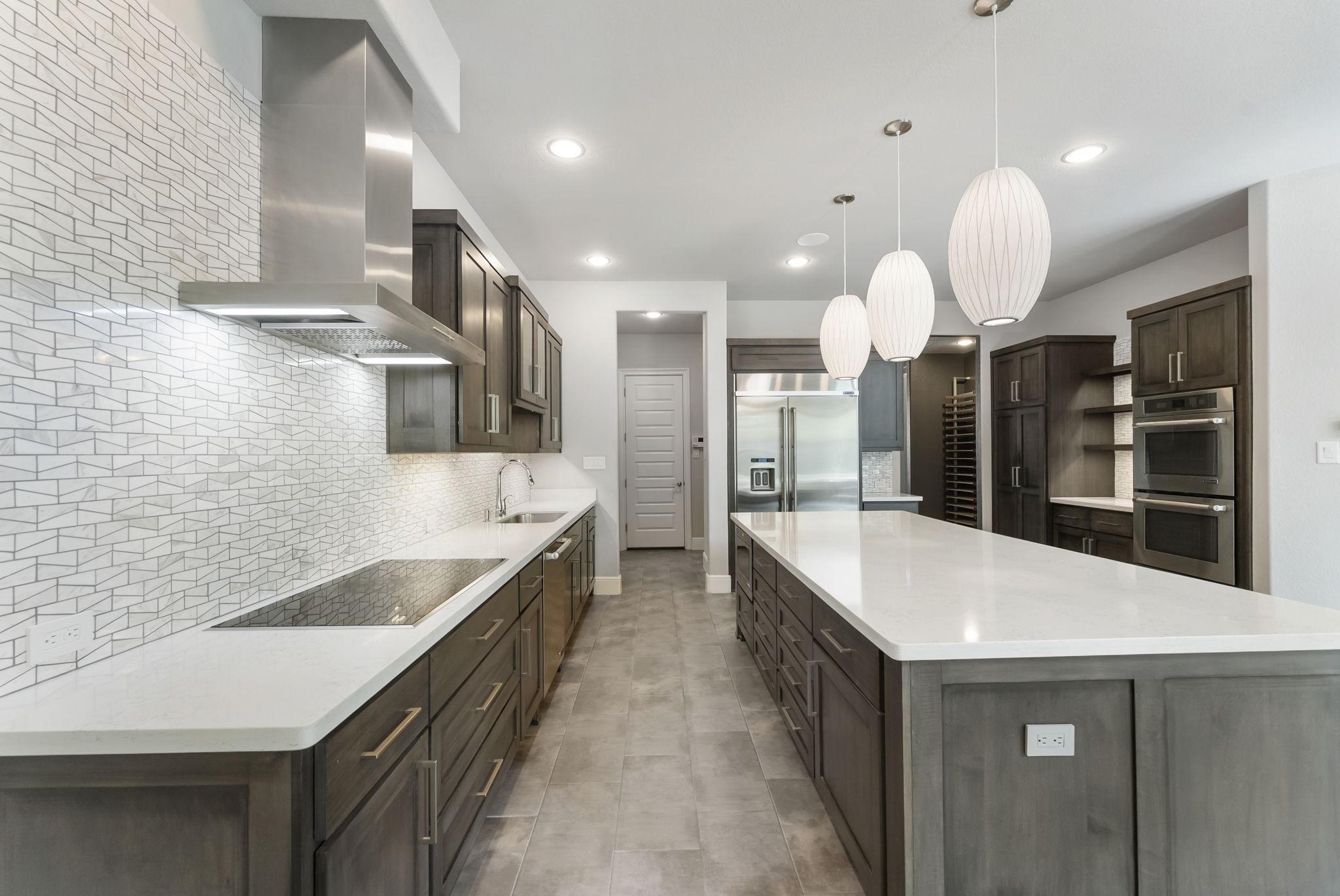High-end stainless steel appliances.