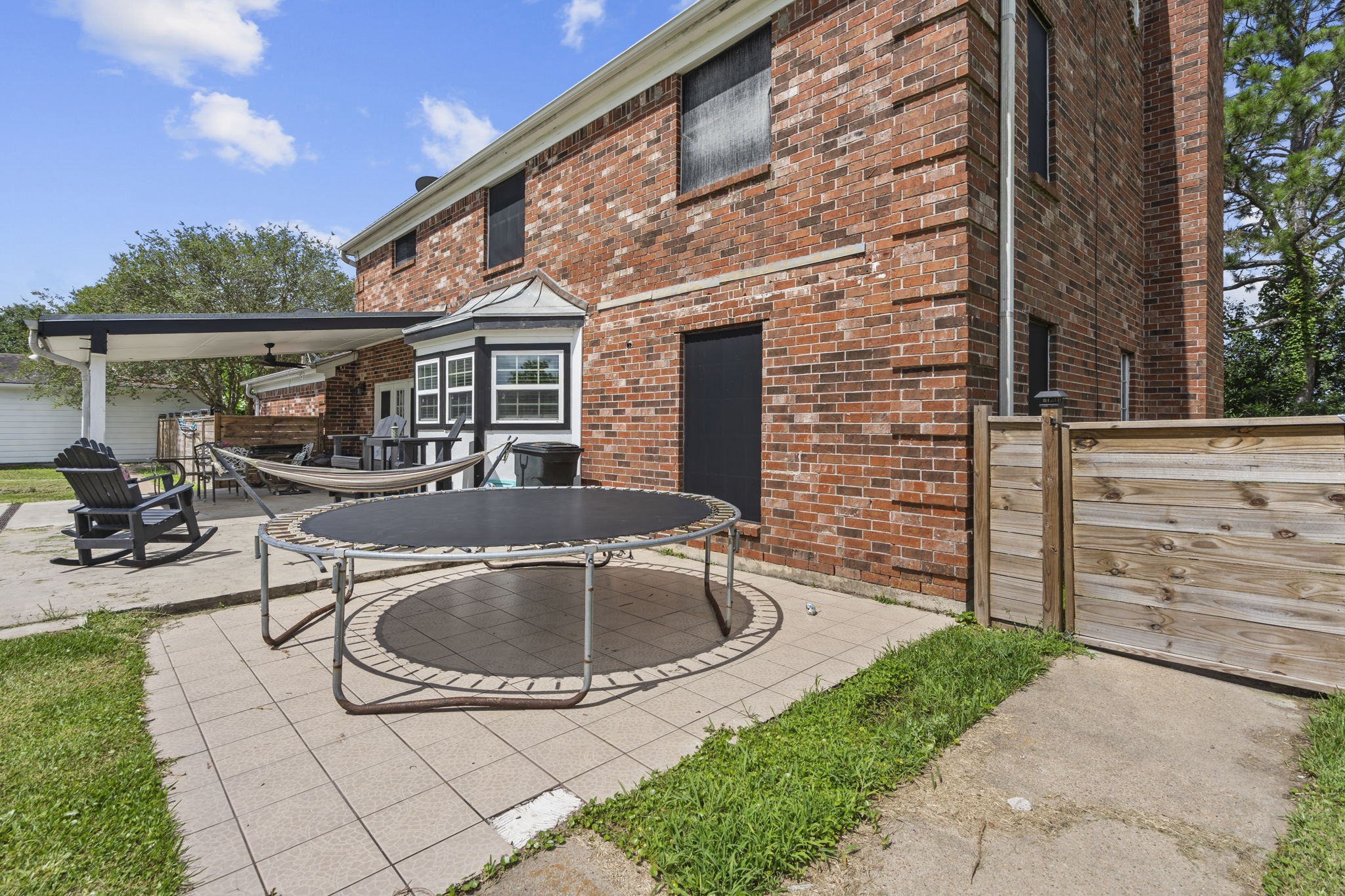 Extra patio space for lots of games.