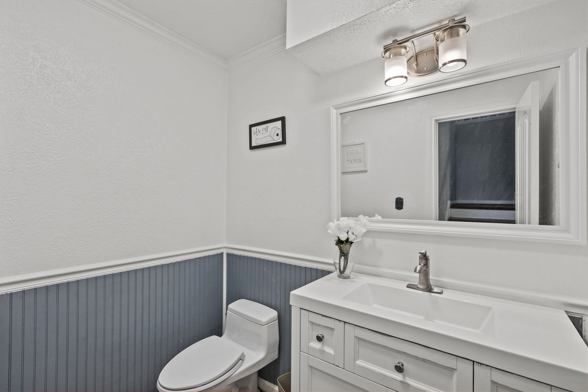 1/2 bath downstairs.