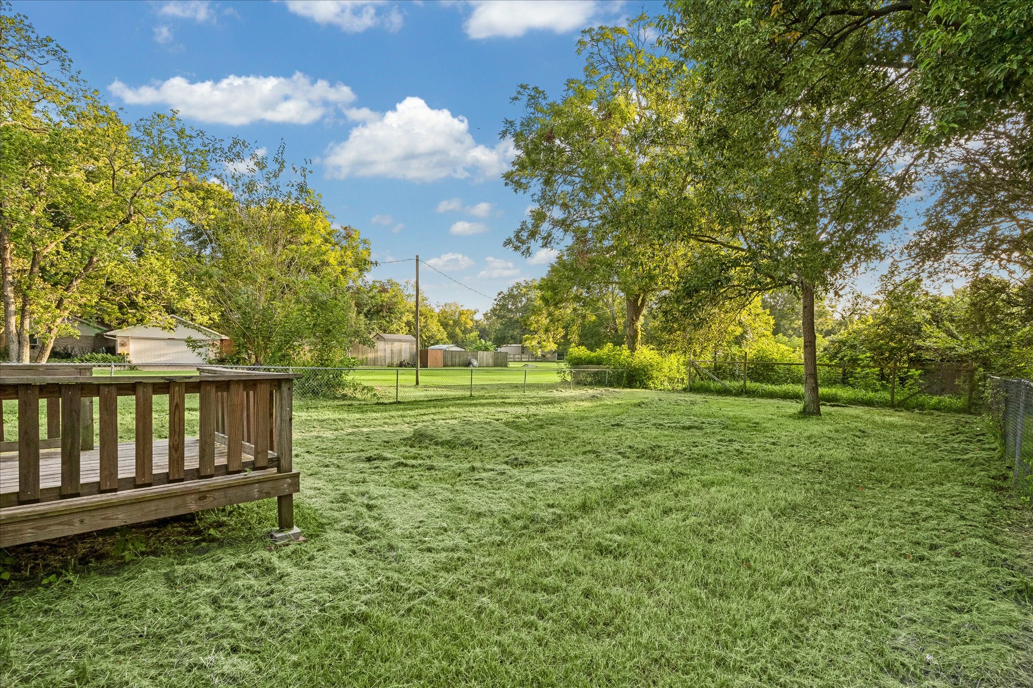 Enjoy wide-open lawn views from the back deck.