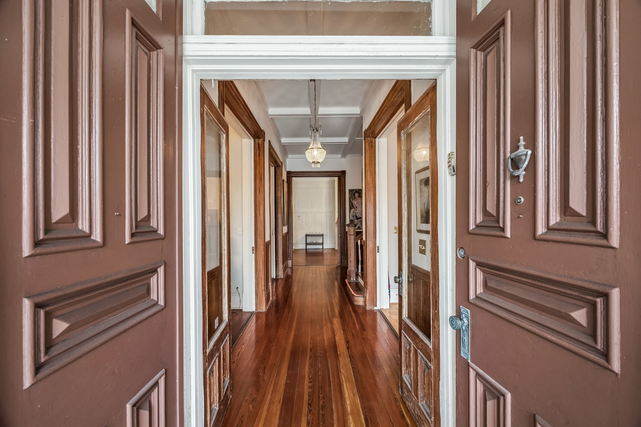 Original double doors welcome you inside Original double doors welcome you inside