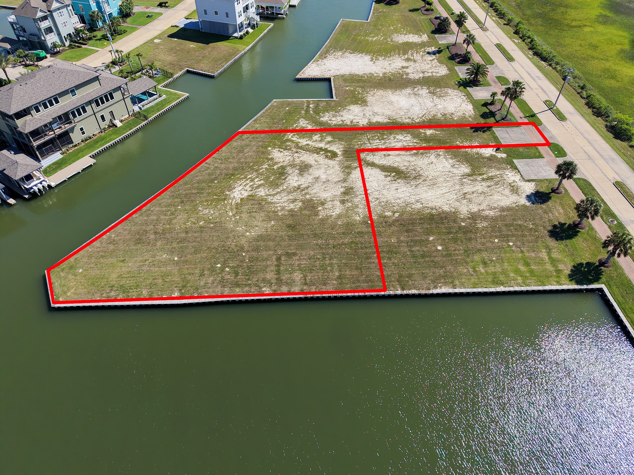 Red property lines are estimated