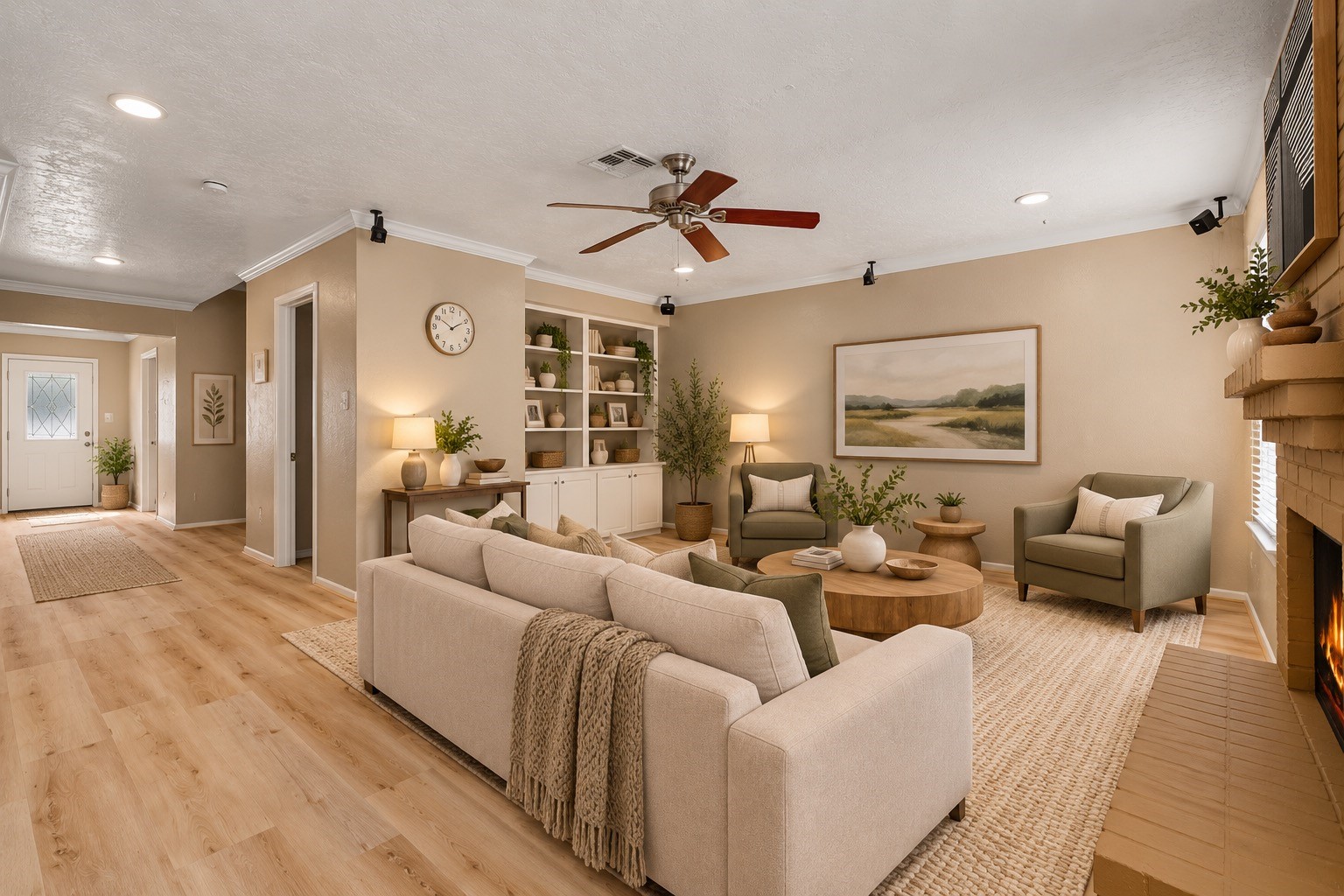 Virtually staged living room