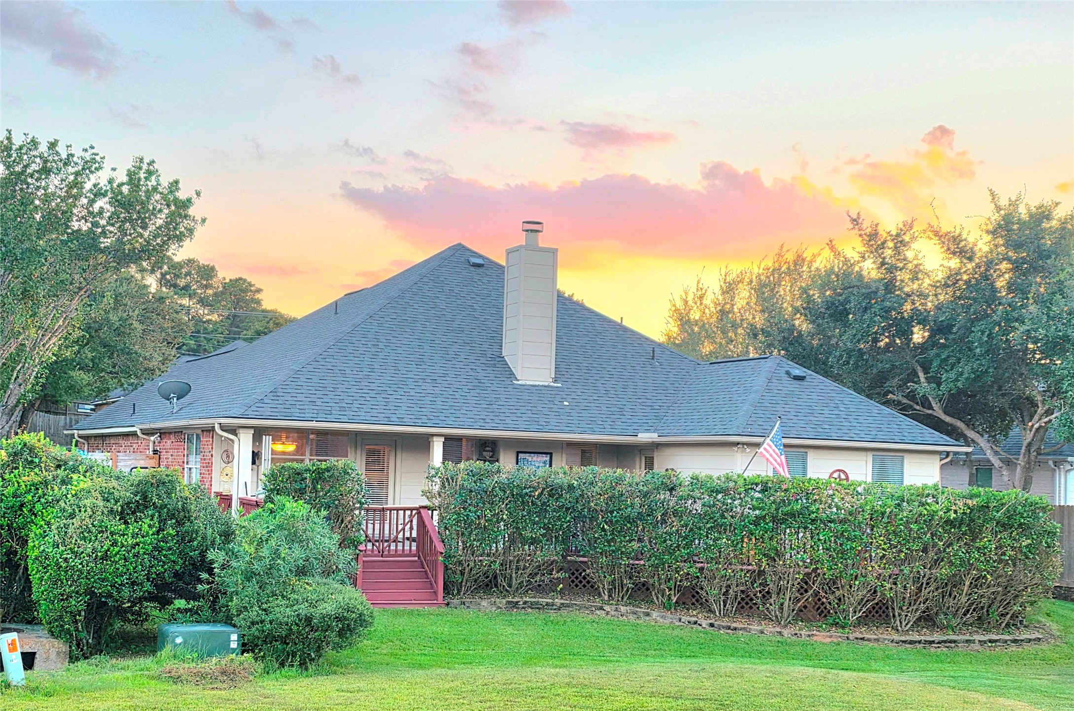 Rear view of the home!  There are beautiful sunsets to be enjoyed from the home's prime location
