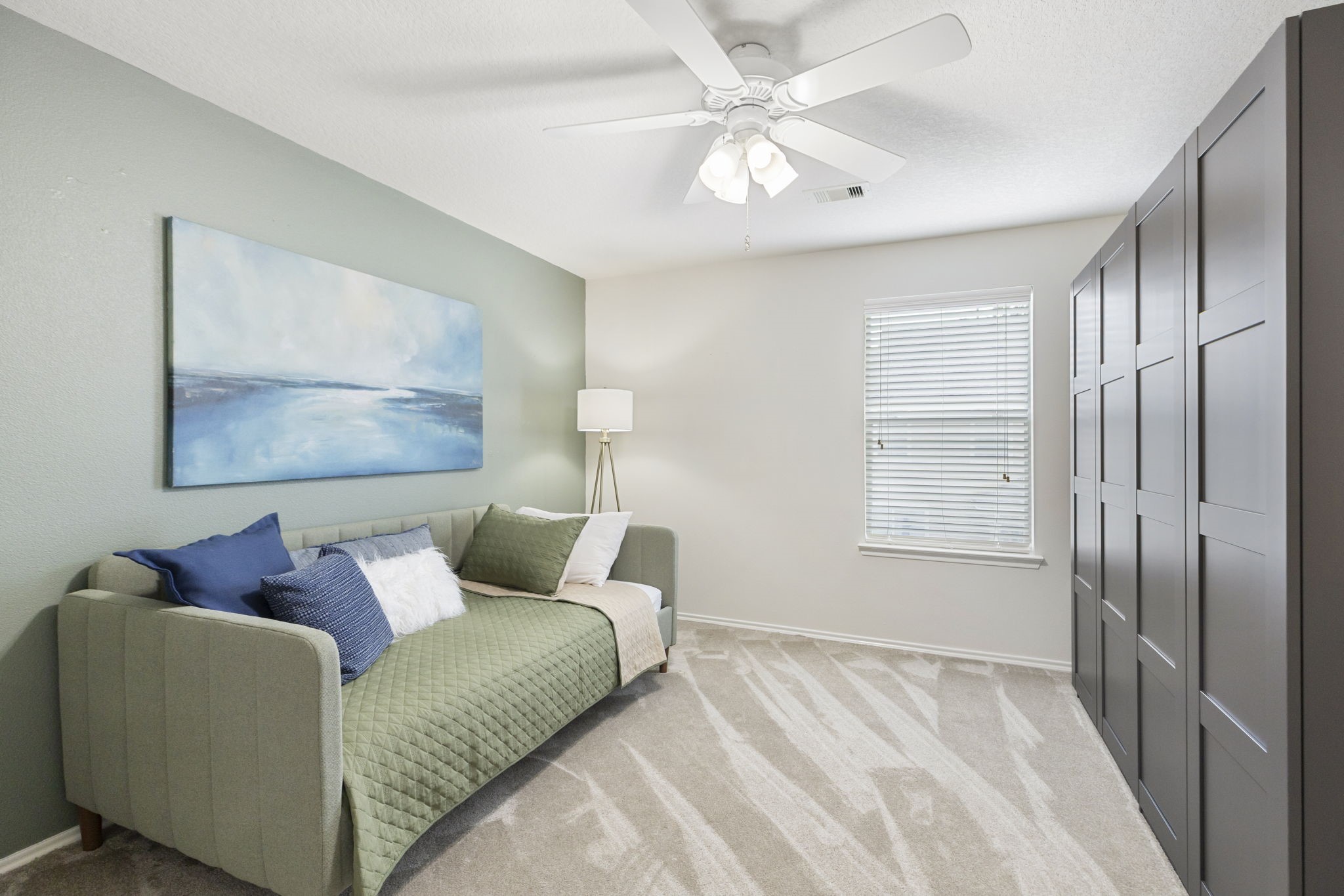 The upstairs flex room is valuable space that could serve as a 3rd bedroom, game room, home office, home theater or personal gym!