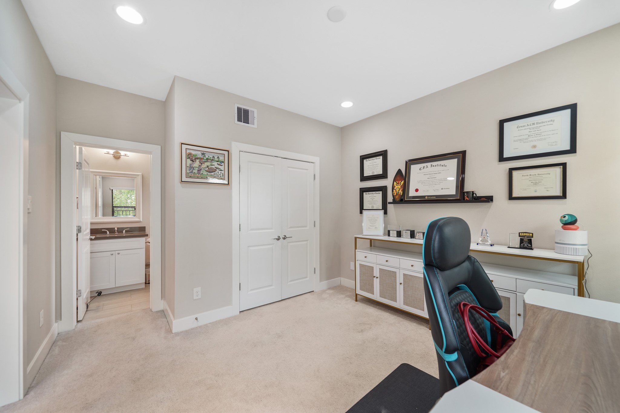 Included is a double door wardrobe storage closet and an ensuite bath.