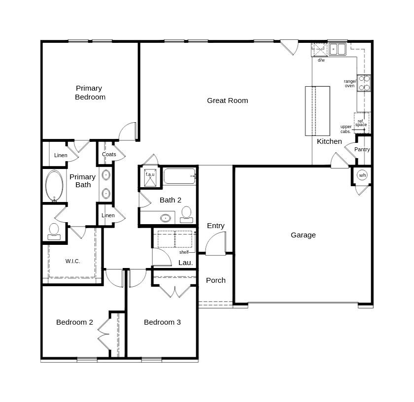 This floor plan features 3 bedrooms, 2 full baths, and over 1,600 square feet of living space. This floor plan features 3 bedrooms, 2 full baths, and over 1,600 square feet of living space.