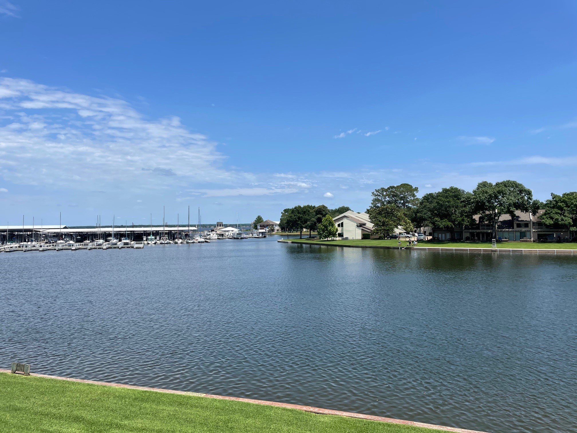 Wonderful water front views all day.
