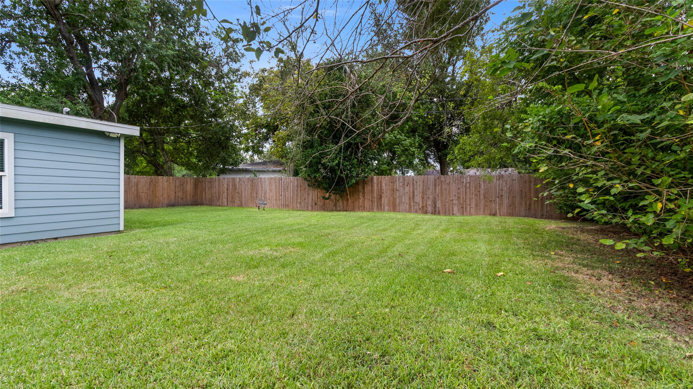Fenced backyard